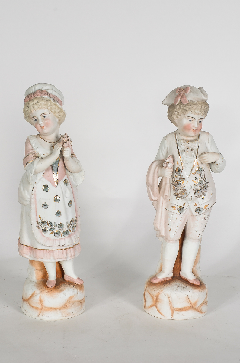 Pair of Vintage Bisque Porcelain Figurines