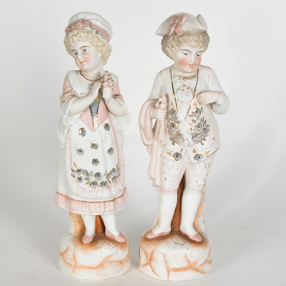 Pair of Vintage Bisque Porcelain Figurines