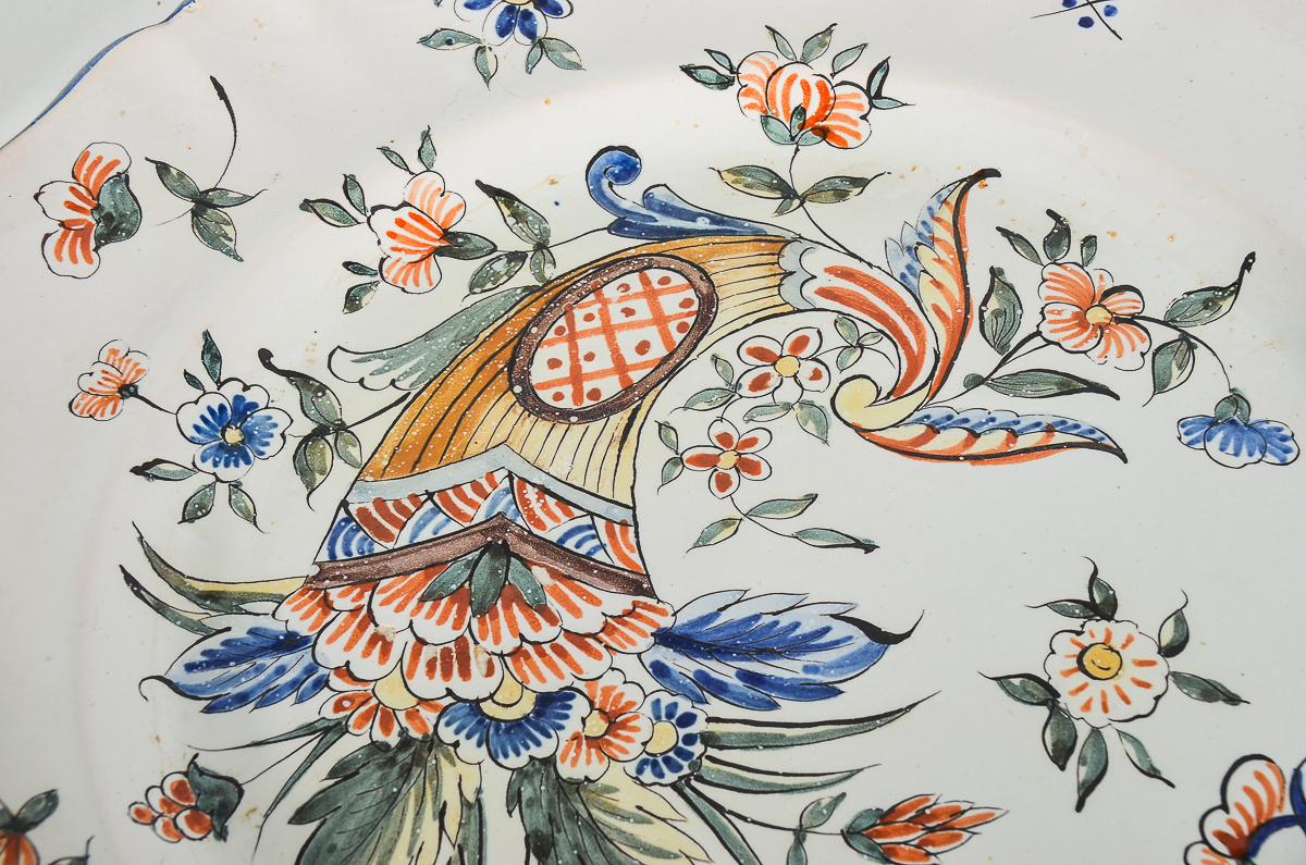 Vintage Handpainted Earthenware Majolica Dinner Plates