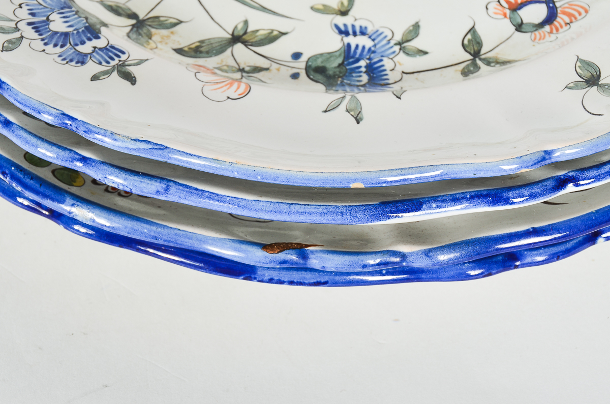 Vintage Handpainted Earthenware Majolica Dinner Plates