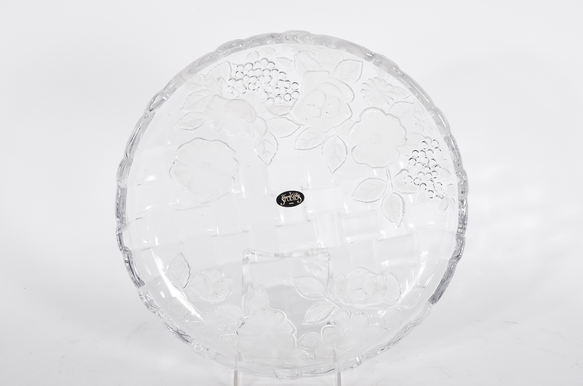 Vintage Frosted Crystal Clear Studios Bowl