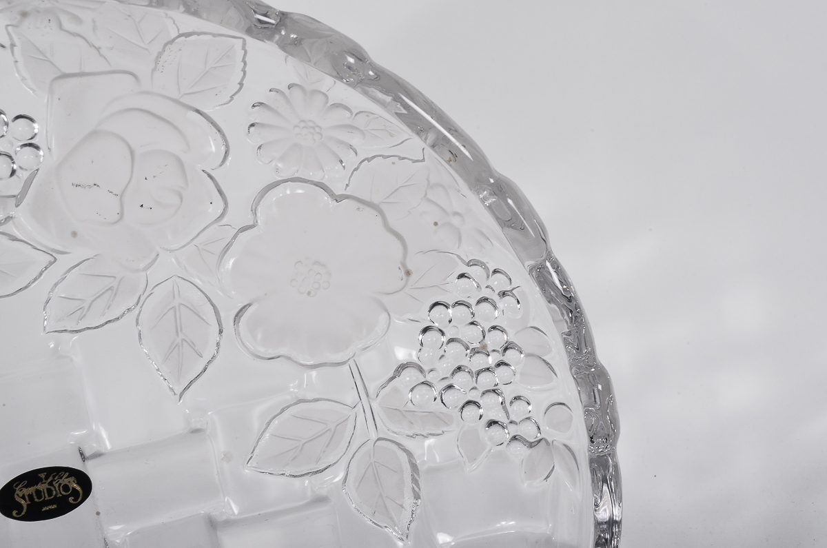 Vintage Frosted Crystal Clear Studios Bowl