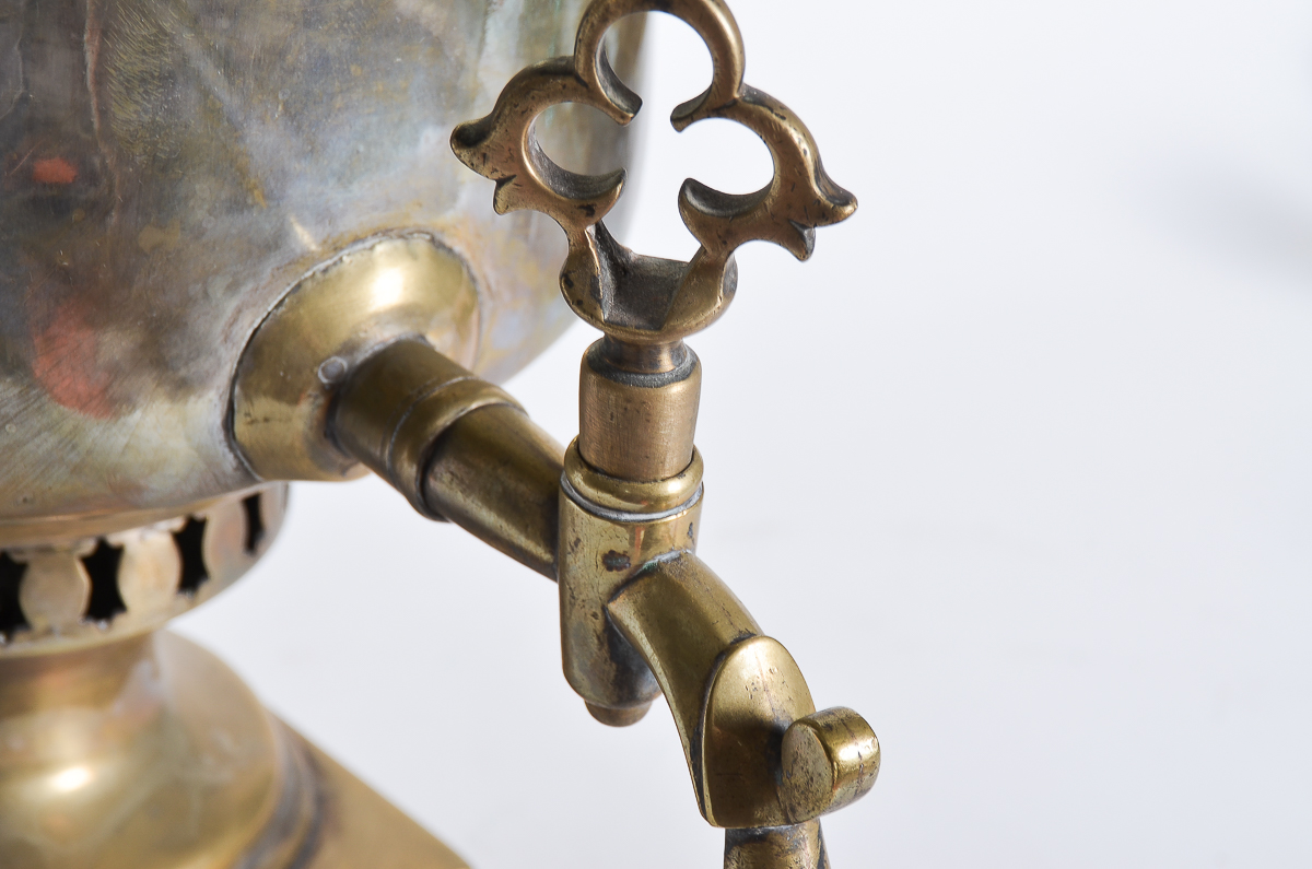 Antique Russian Imperial Brass Samovar