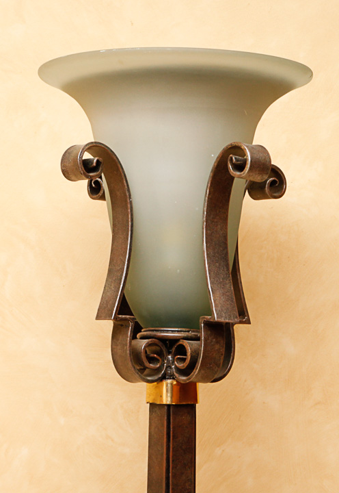 Metal Scrolled Torchiere Floor Lamp