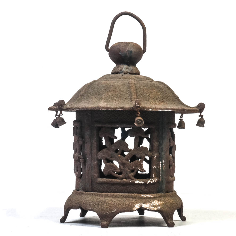 Antique Japanese Cast Iron Pagoda Lantern