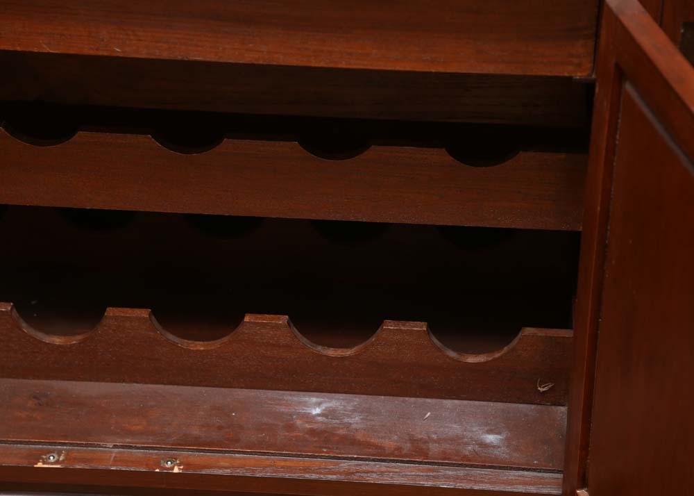 Asian Style Relief-Carved Wet Bar Cabinet