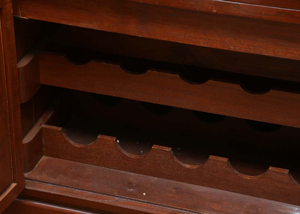 Asian Style Relief-Carved Wet Bar Cabinet