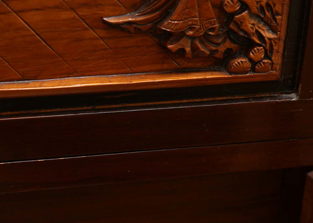 Asian Style Relief-Carved Wet Bar Cabinet