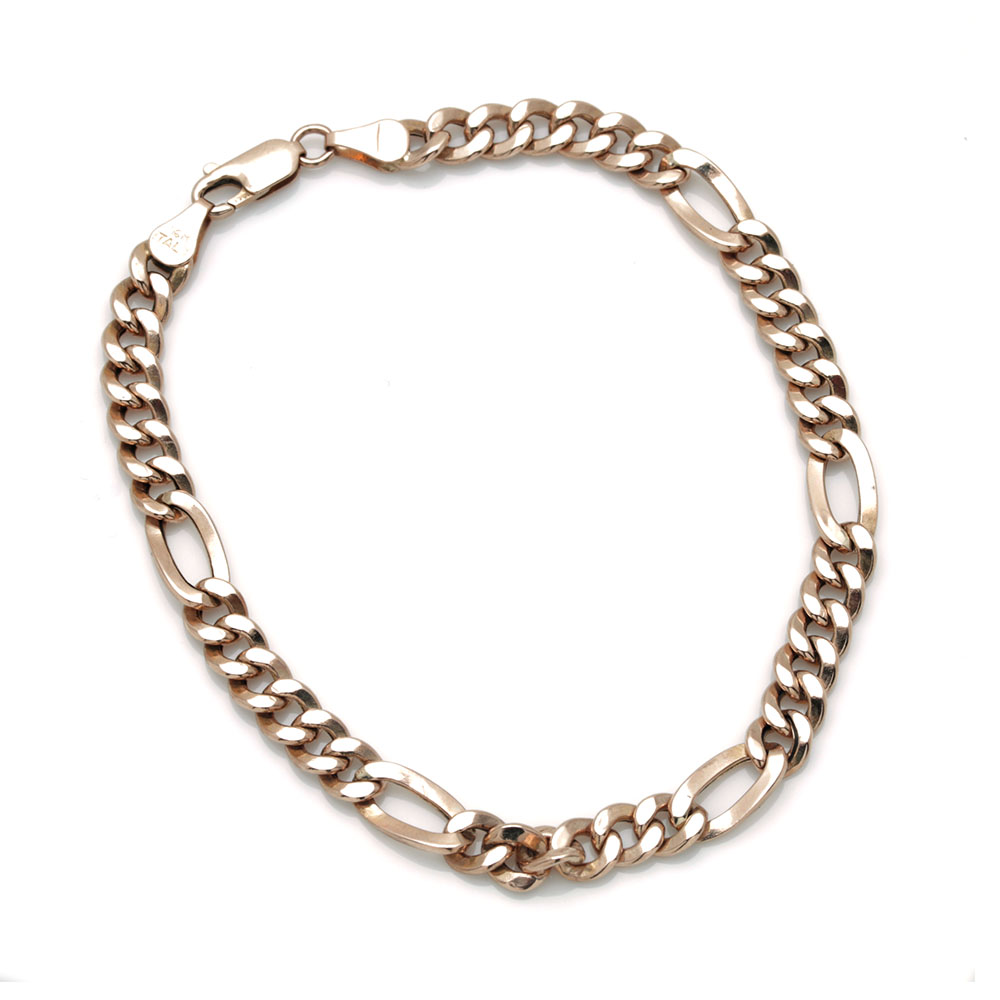 Aurafin 14K Yellow Gold Figaro Chain Bracelet