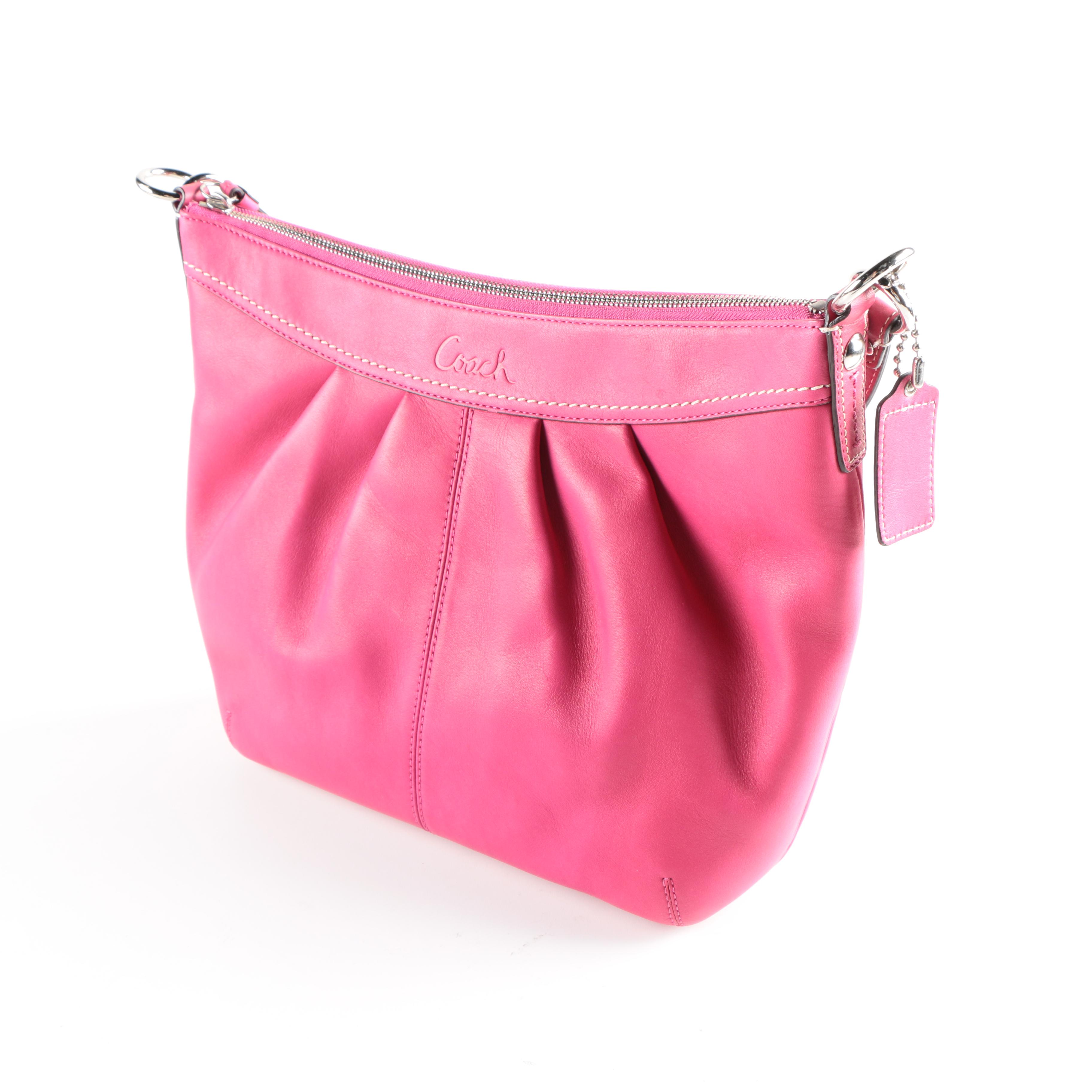 Coach Pleated Leather Shoulder Bag