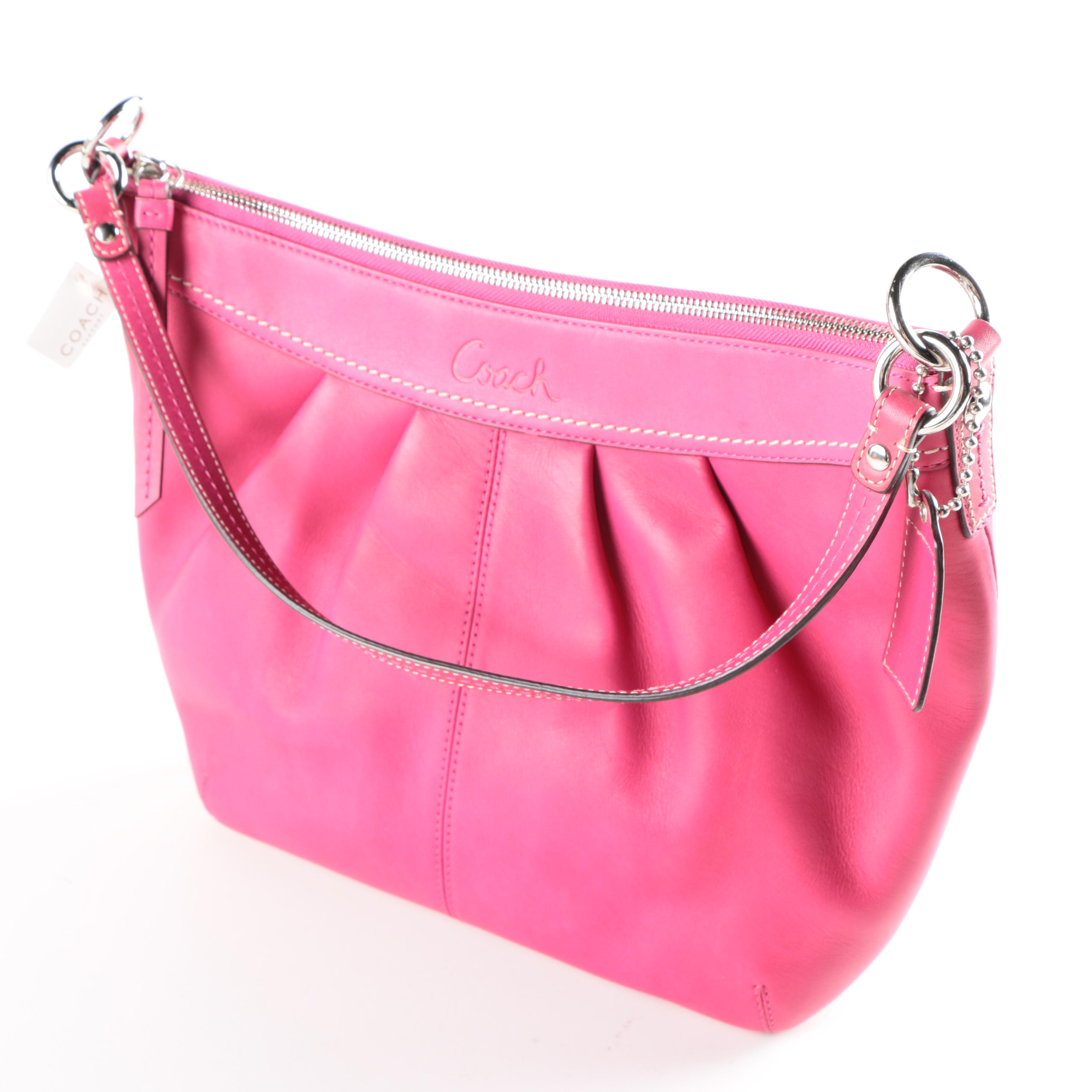 Coach Pleated Leather Shoulder Bag