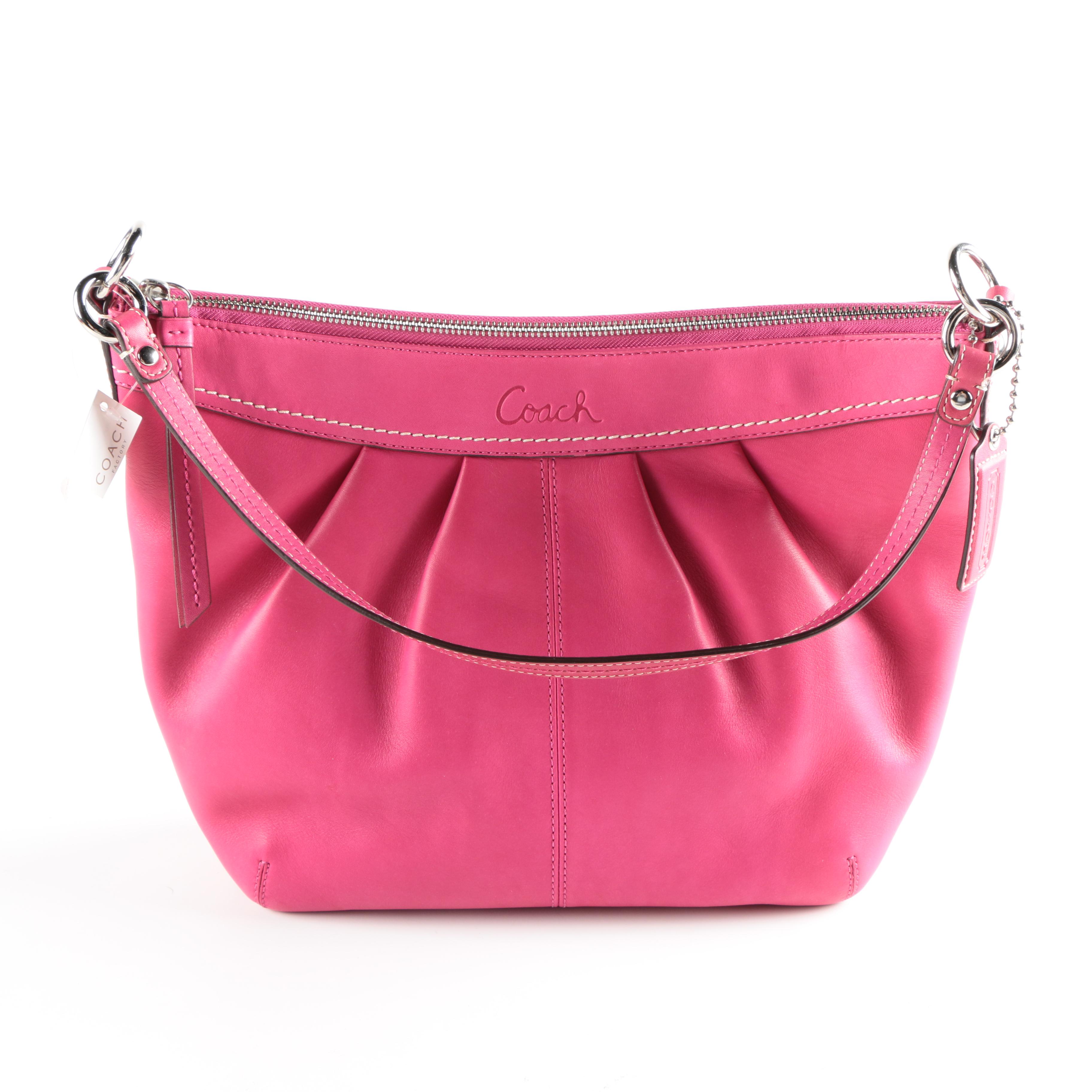 Coach Pleated Leather Shoulder Bag