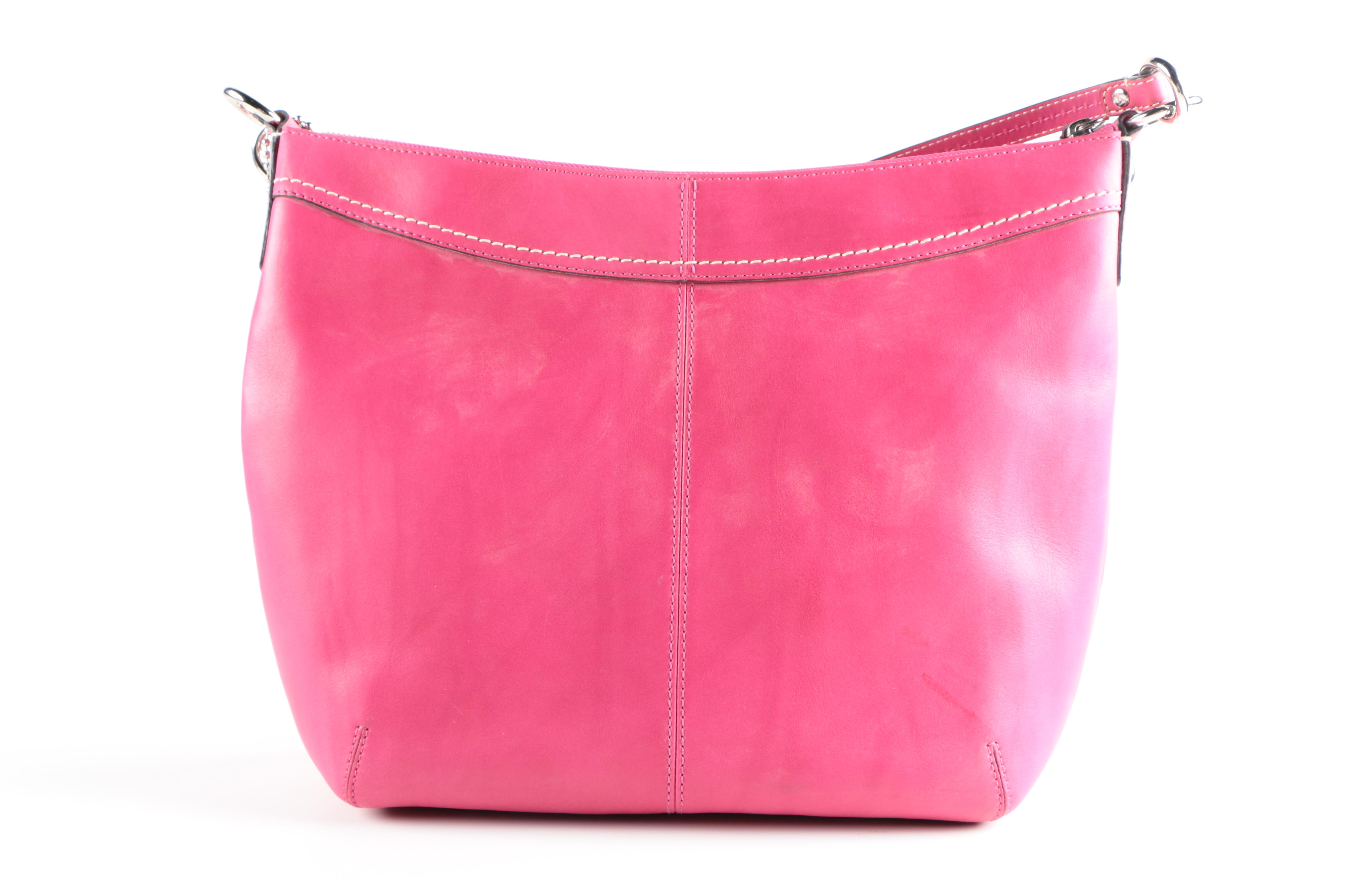 Coach Pleated Leather Shoulder Bag