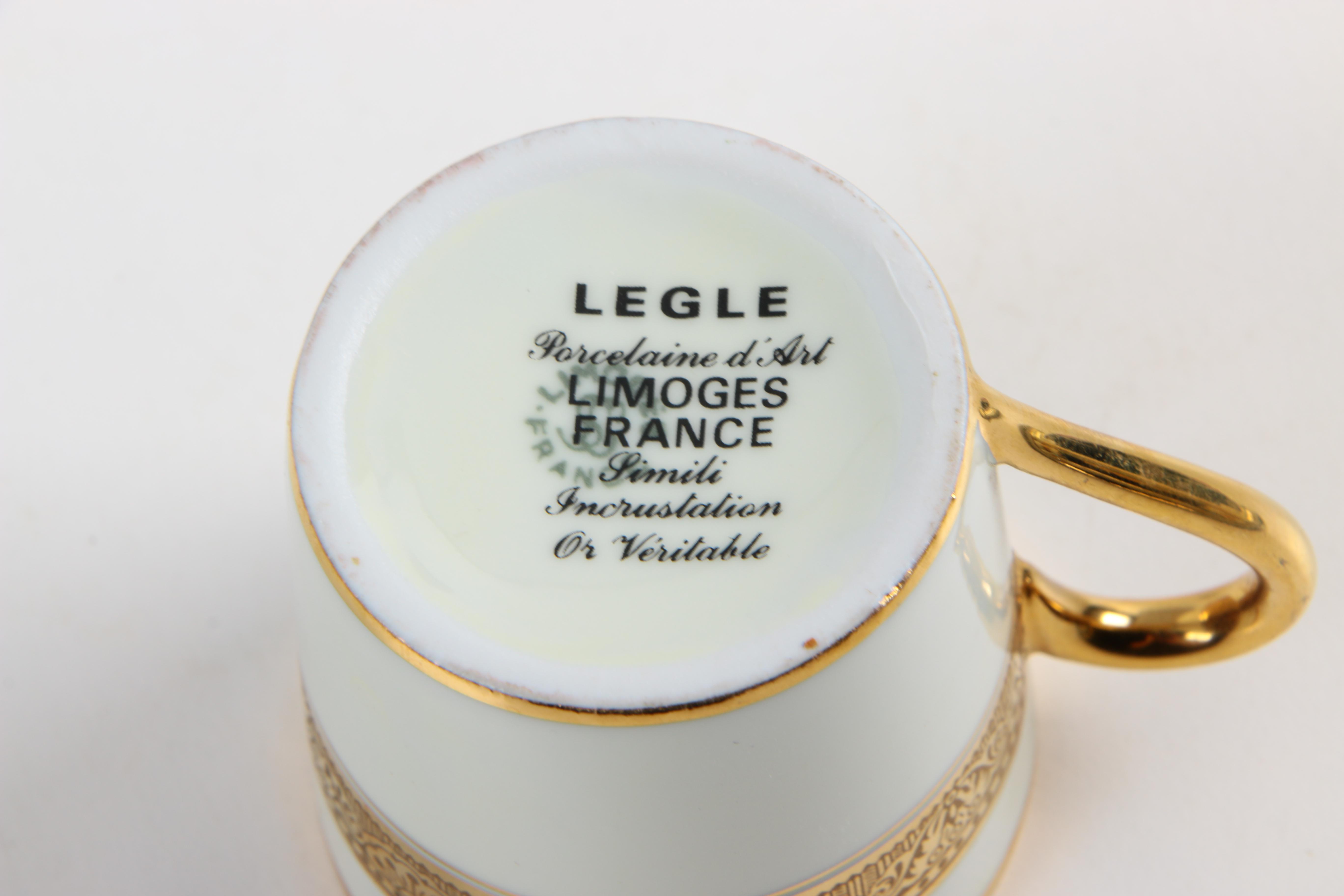 Legle Porcelaine d'Art and Legrand Lebouc Espresso Set