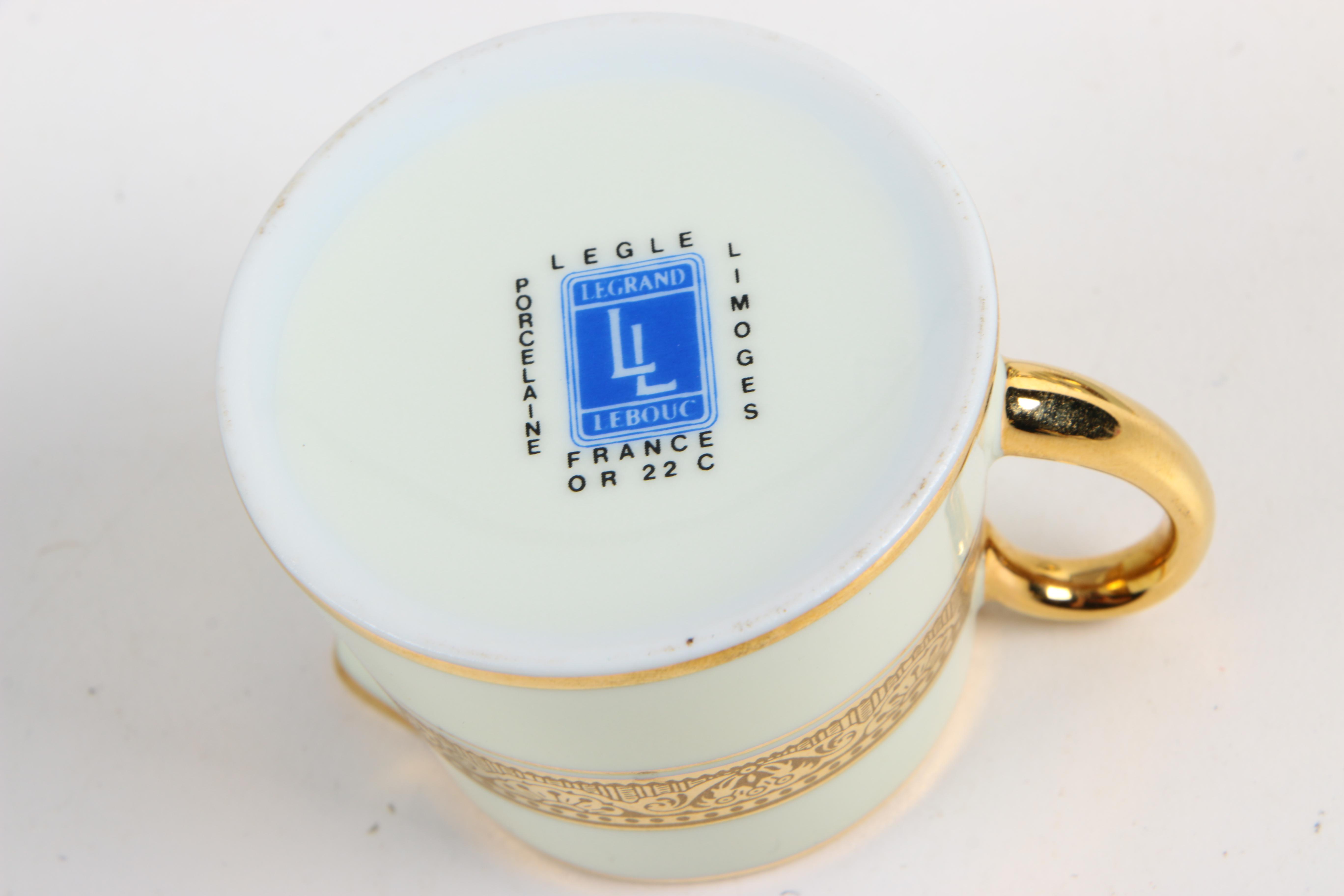 Legle Porcelaine d'Art and Legrand Lebouc Espresso Set