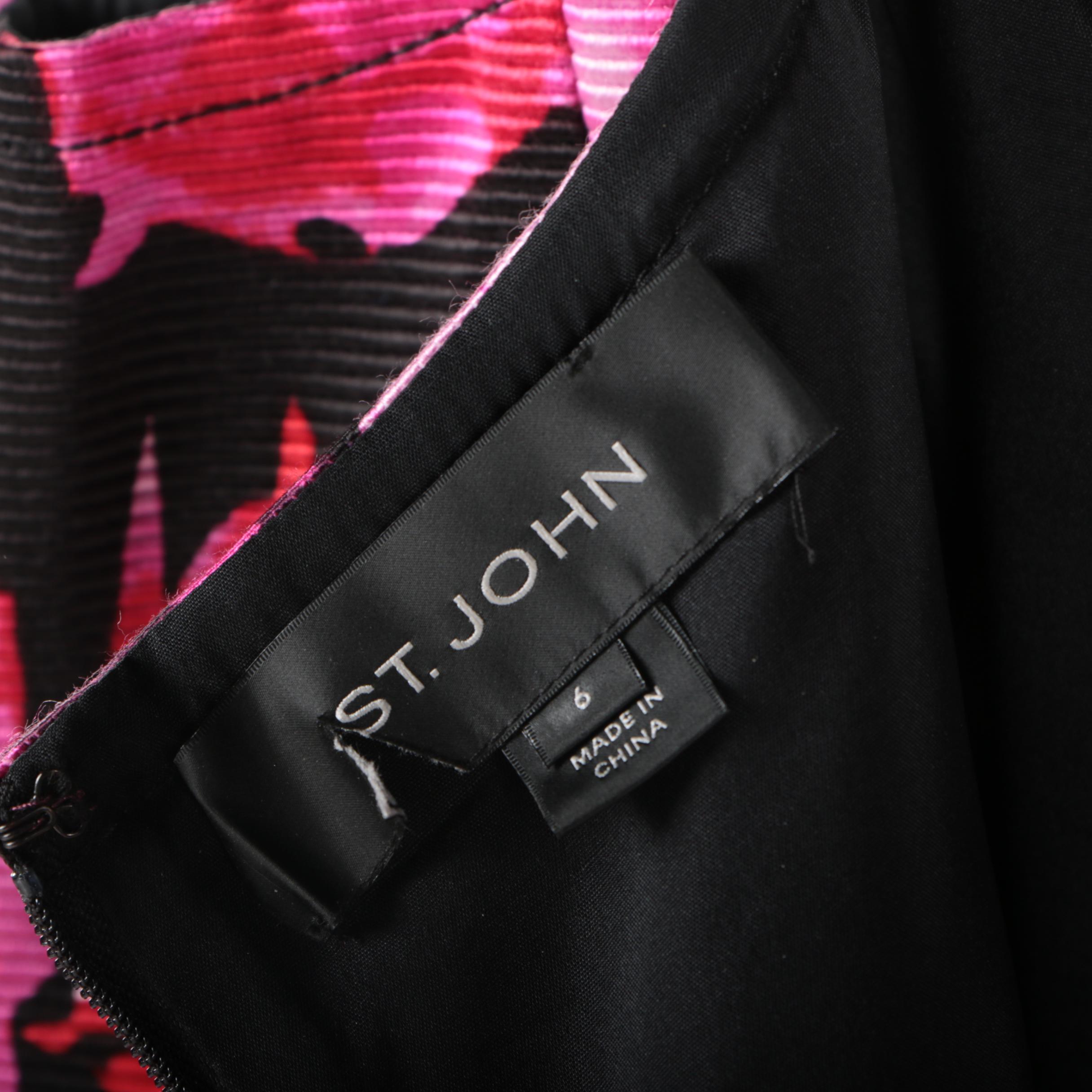 St. John Floral Print Dress