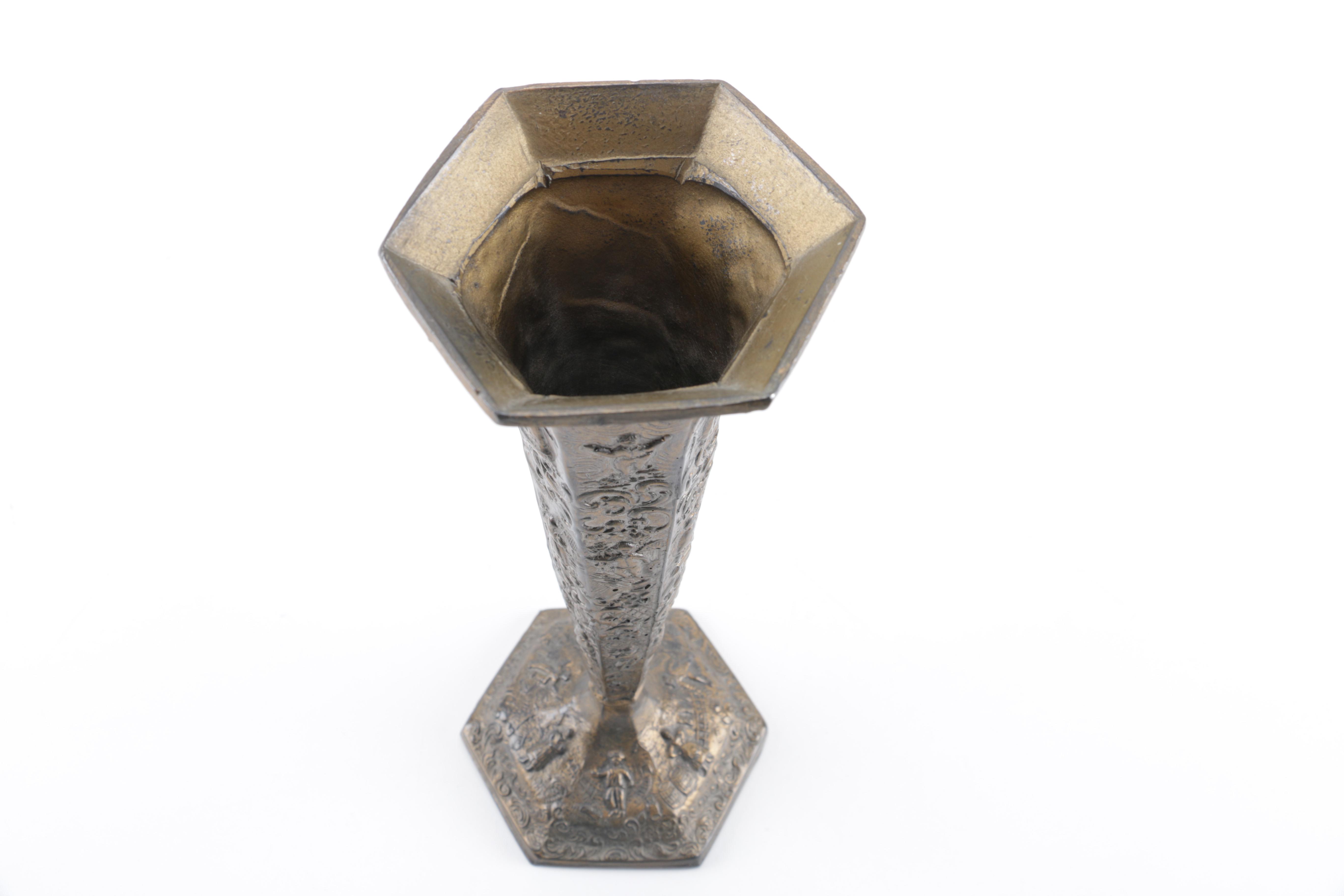 Barbour International Silver Plated Repousse Trumpet Vase