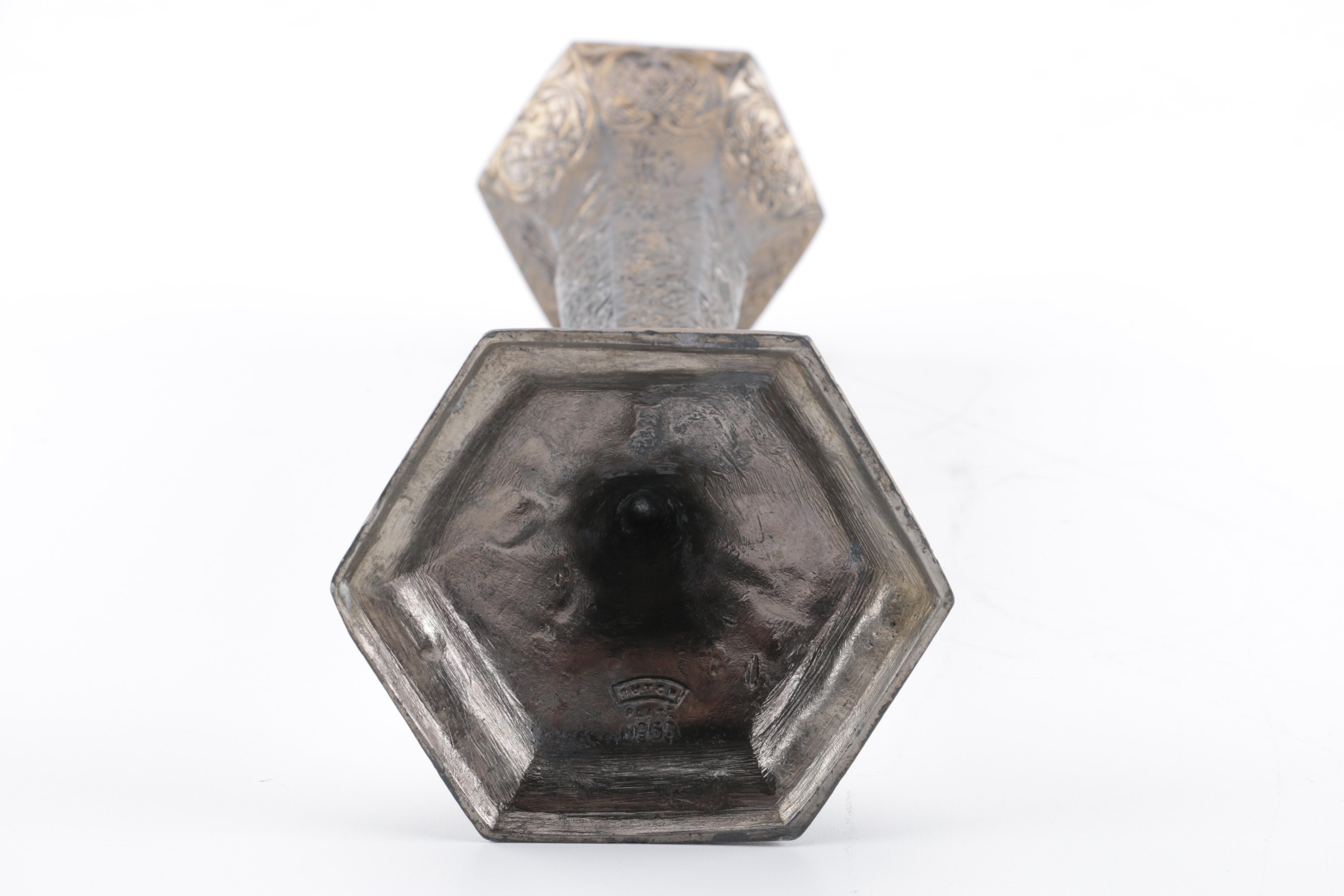 Barbour International Silver Plated Repousse Trumpet Vase