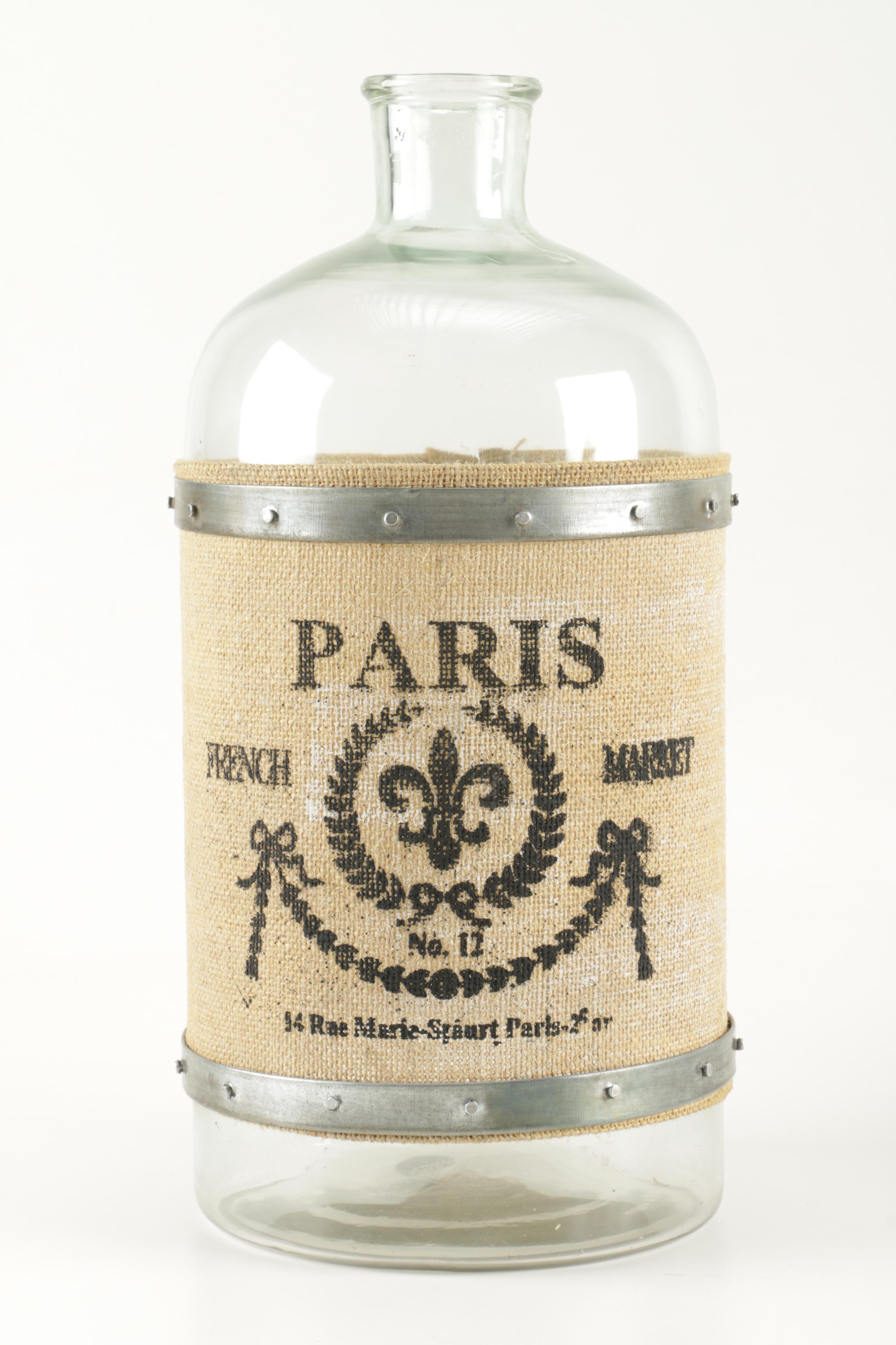 Decorative Glass Jugs With Burlap Lining