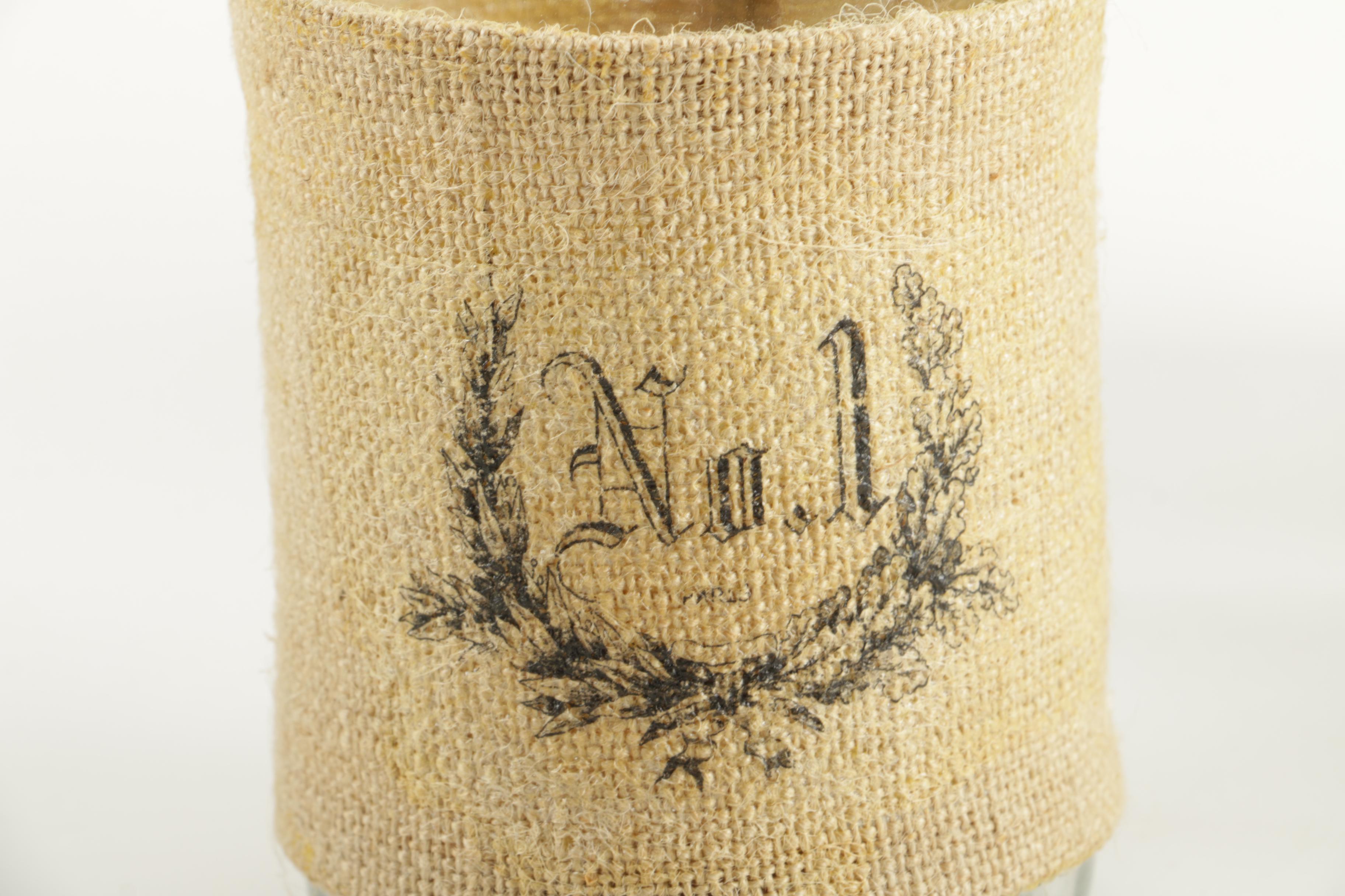 Decorative Glass Jugs With Burlap Lining