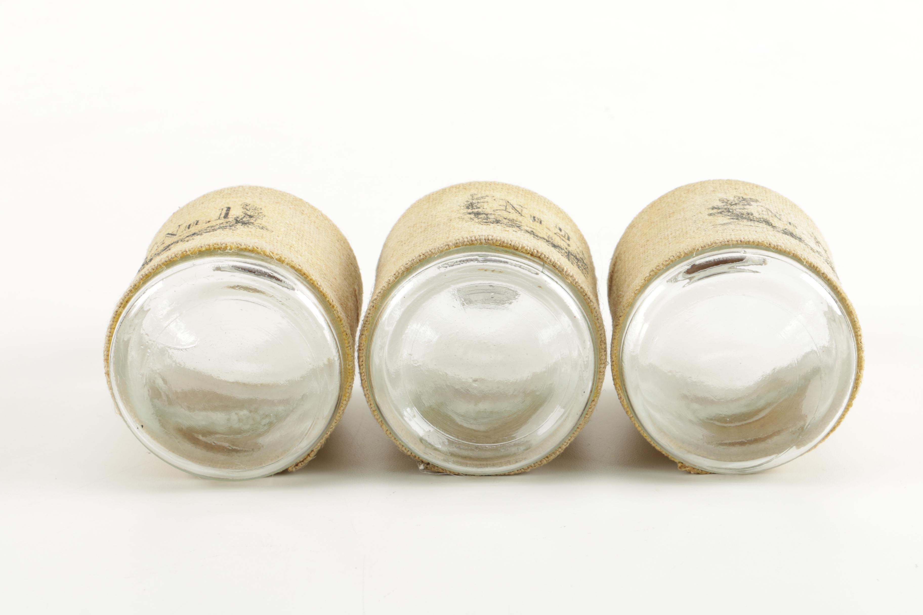 Decorative Glass Jugs With Burlap Lining