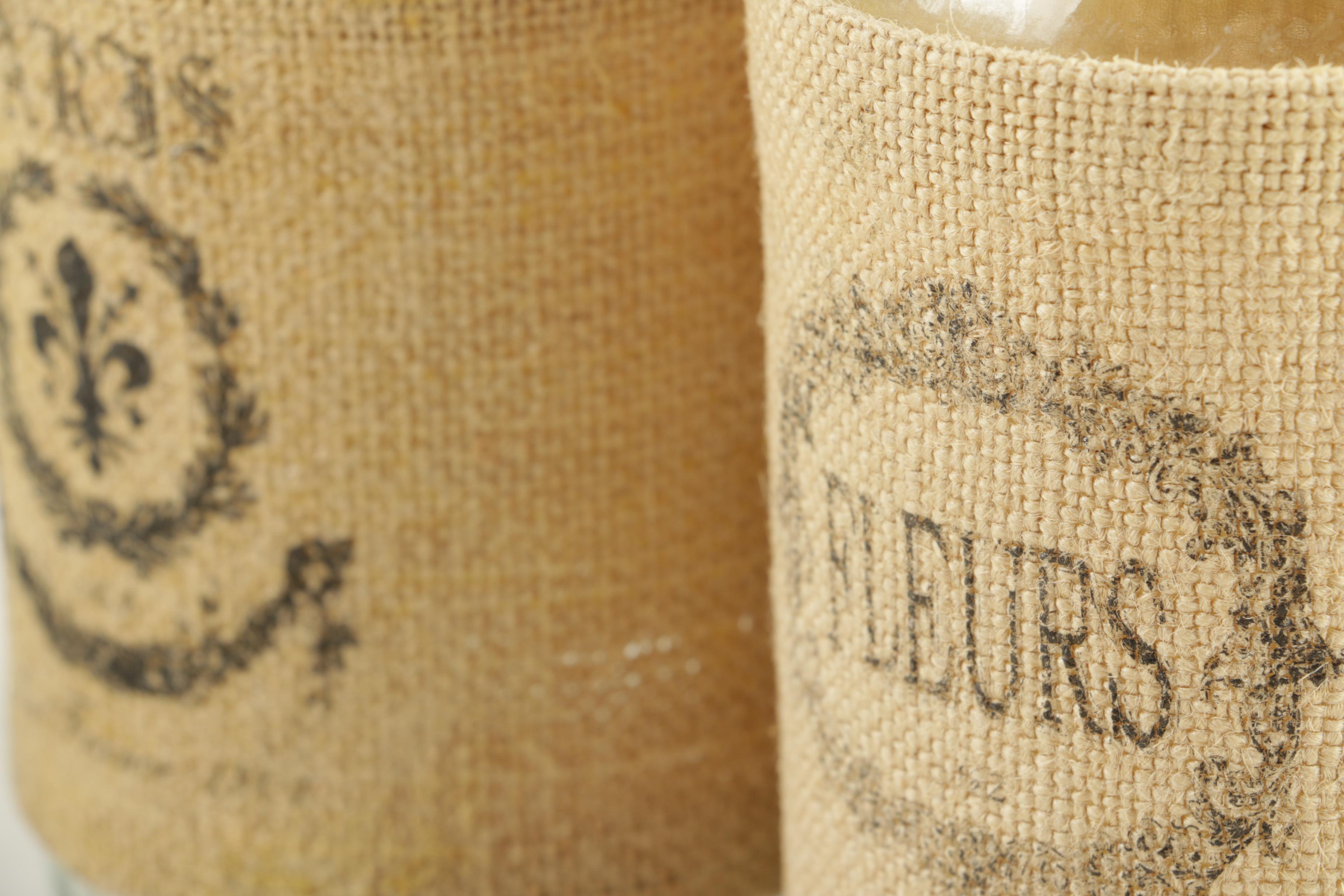 Decorative Glass Jugs With Burlap Lining