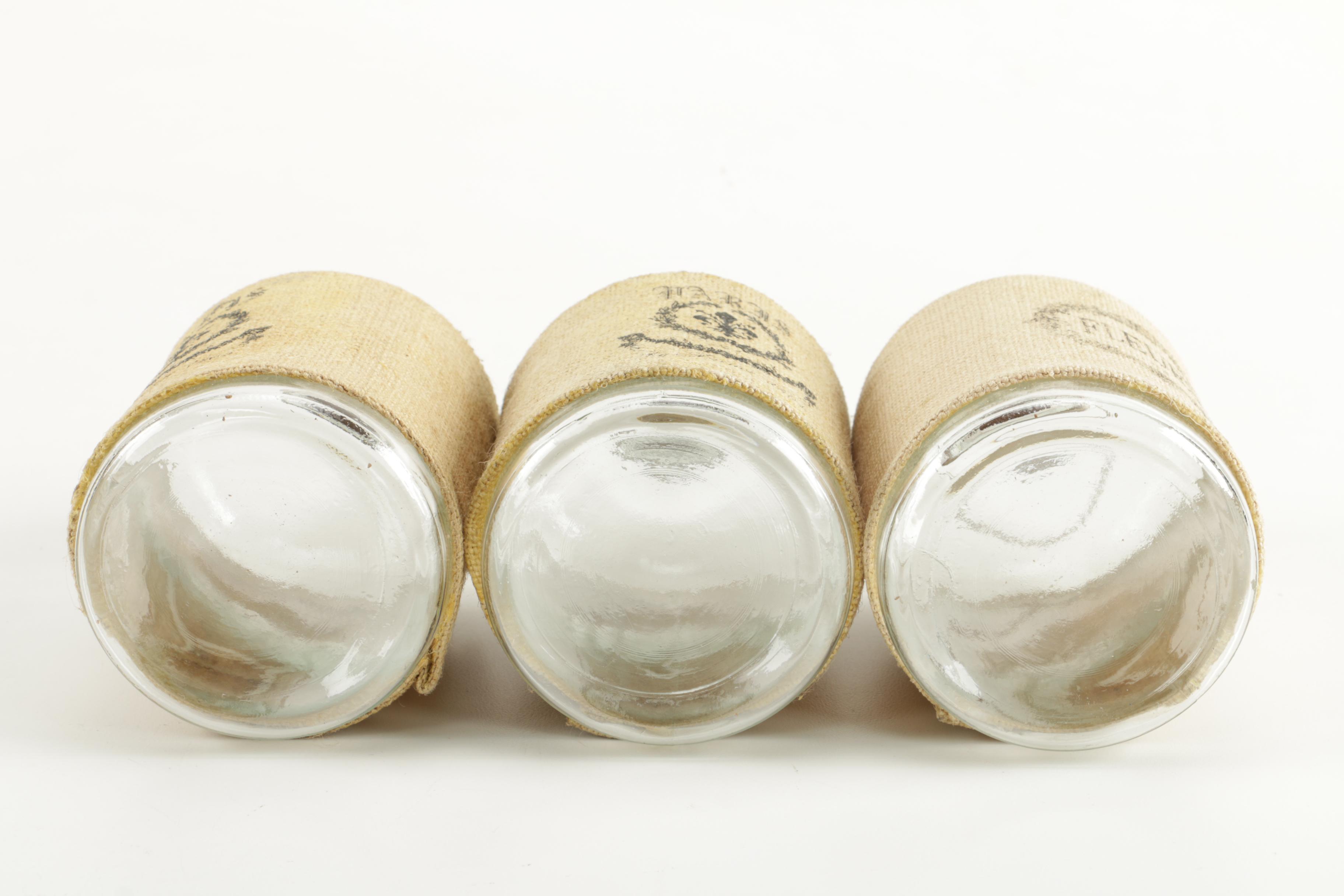 Decorative Glass Jugs With Burlap Lining