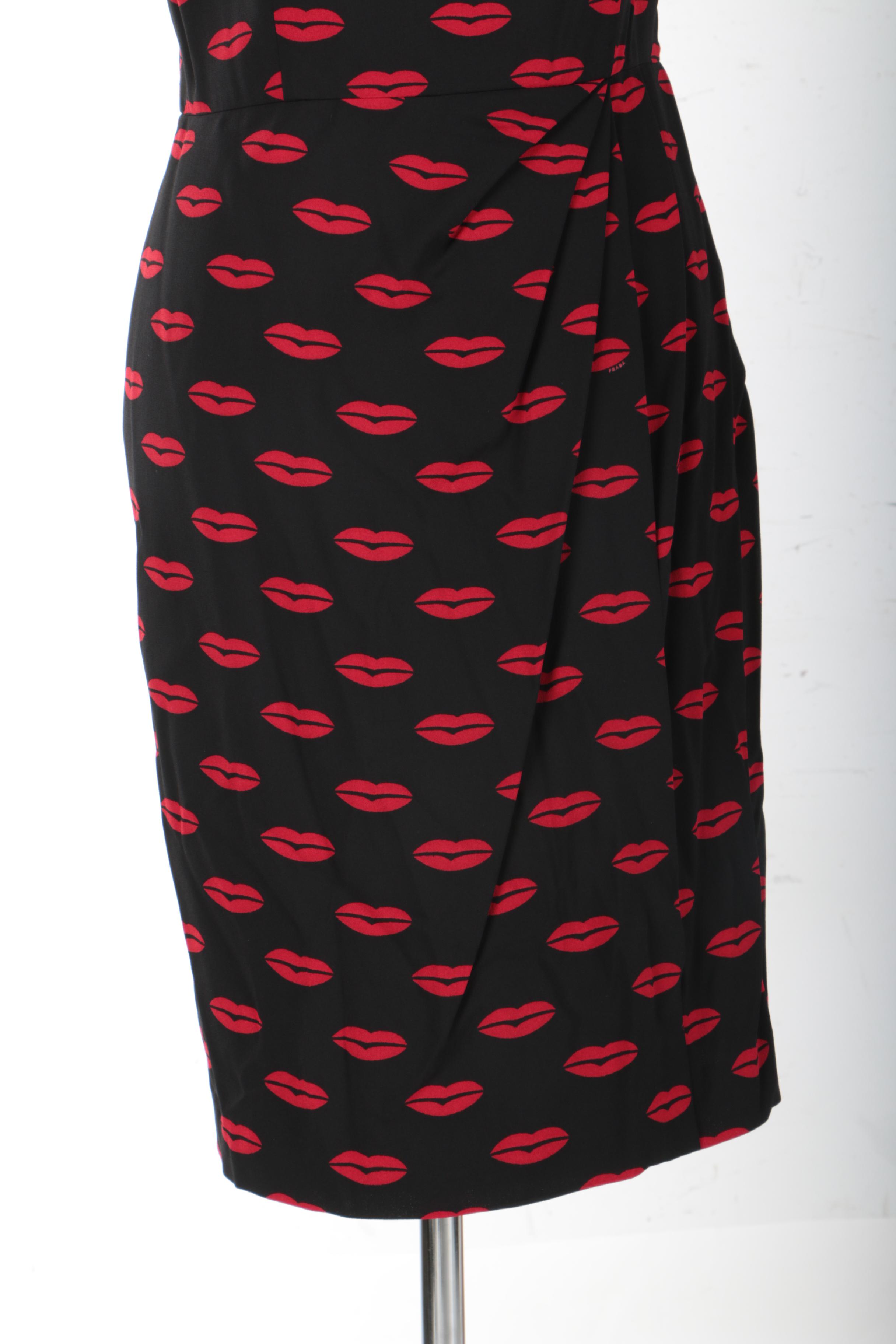 Prada Kiss Print Cocktail Dress