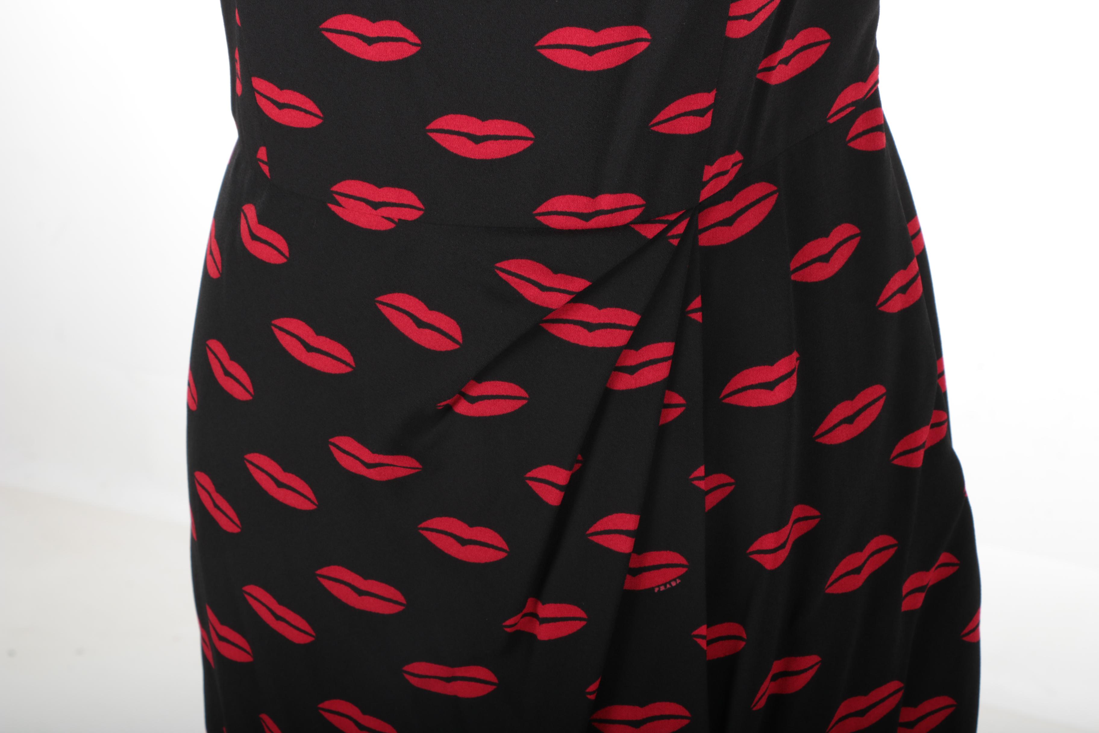 Prada Kiss Print Cocktail Dress