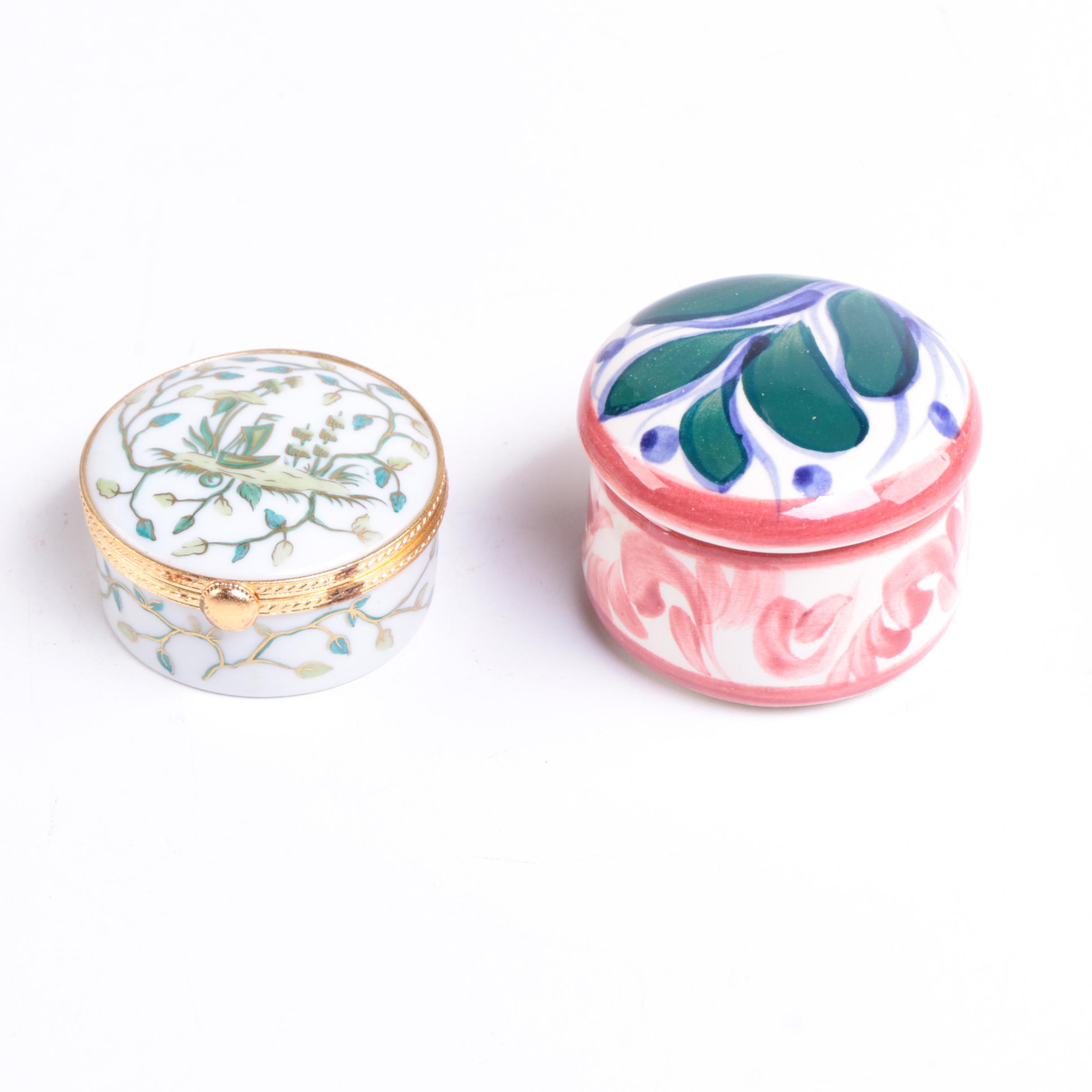 Hand-painted Trinket Boxes Including Le Tallec for Tiffany and Co