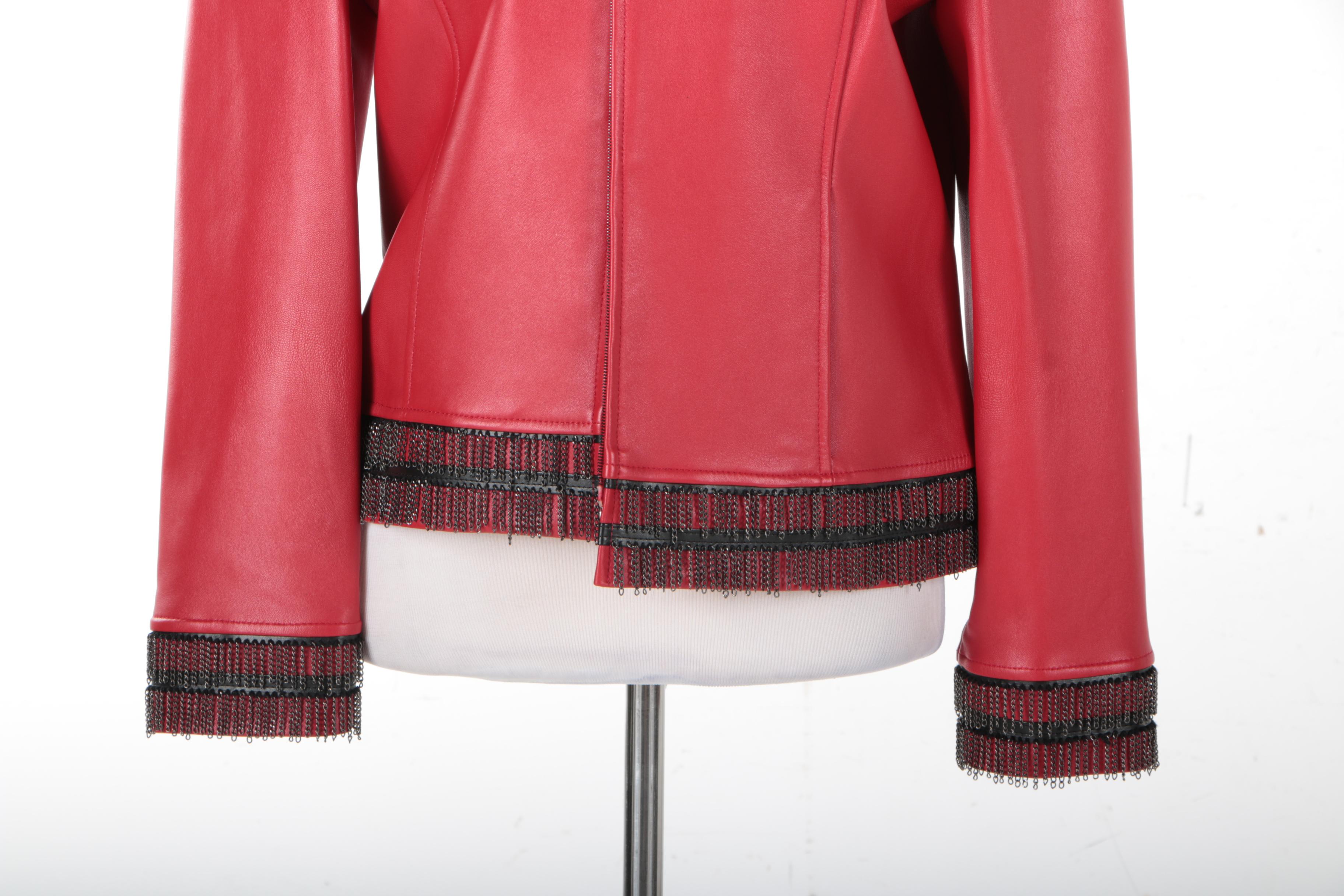 St. John Collection by Marie Gray Red Leather Jacket
