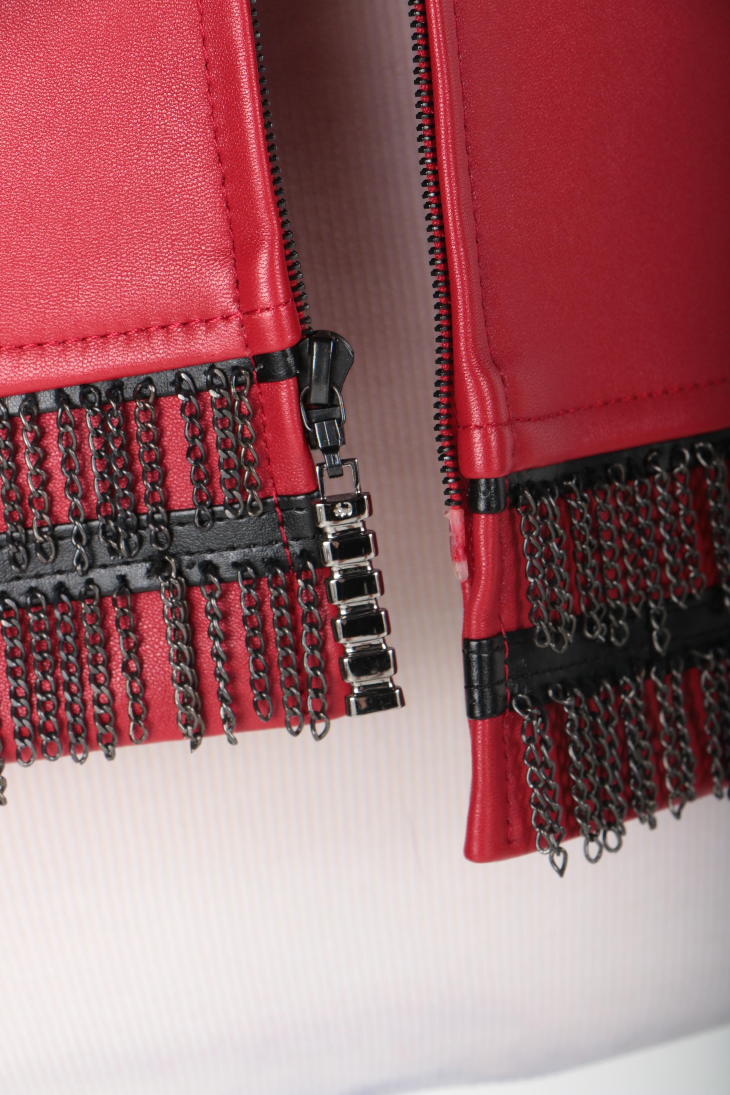 St. John Collection by Marie Gray Red Leather Jacket