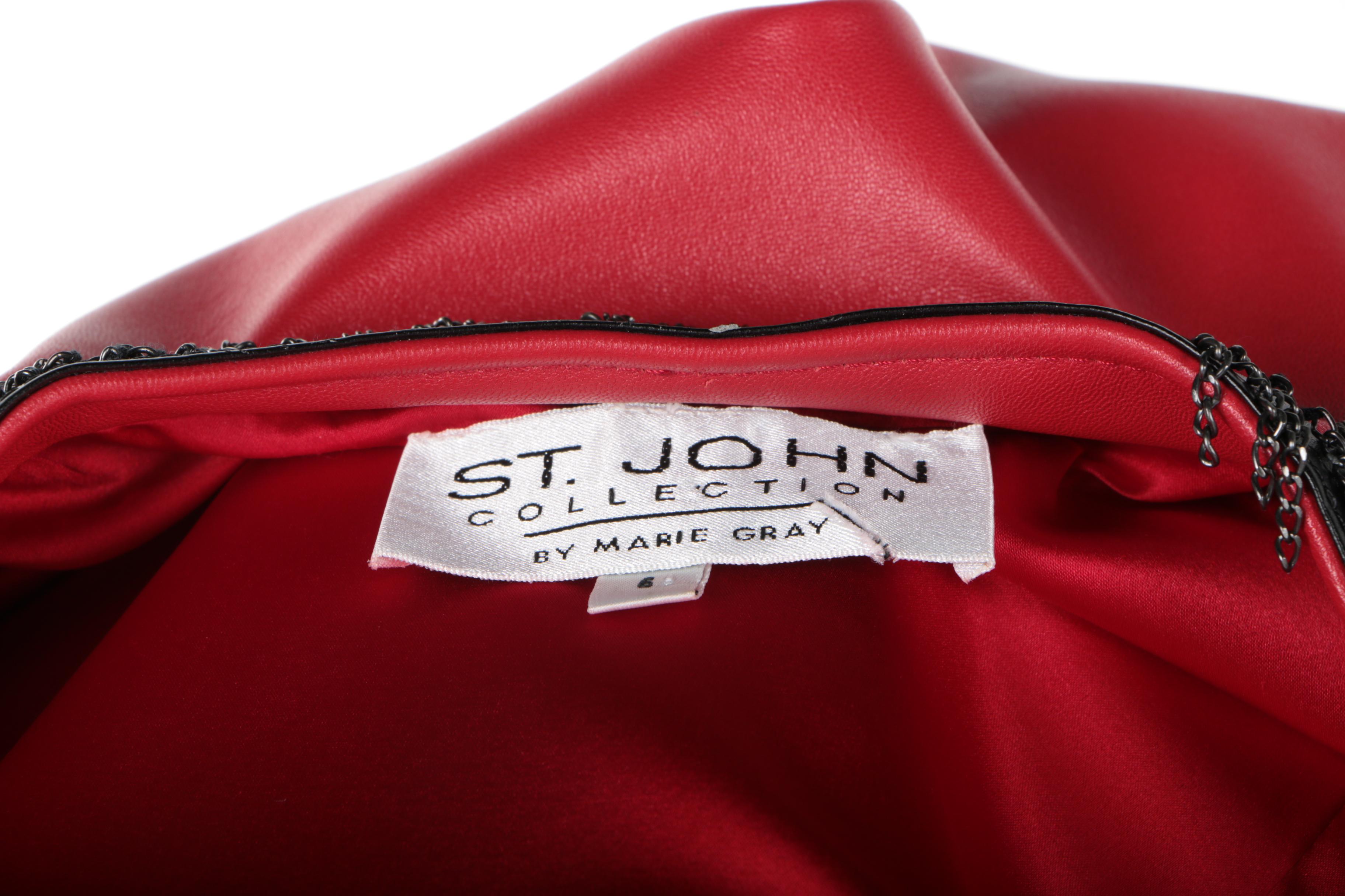 St. John Collection by Marie Gray Red Leather Jacket