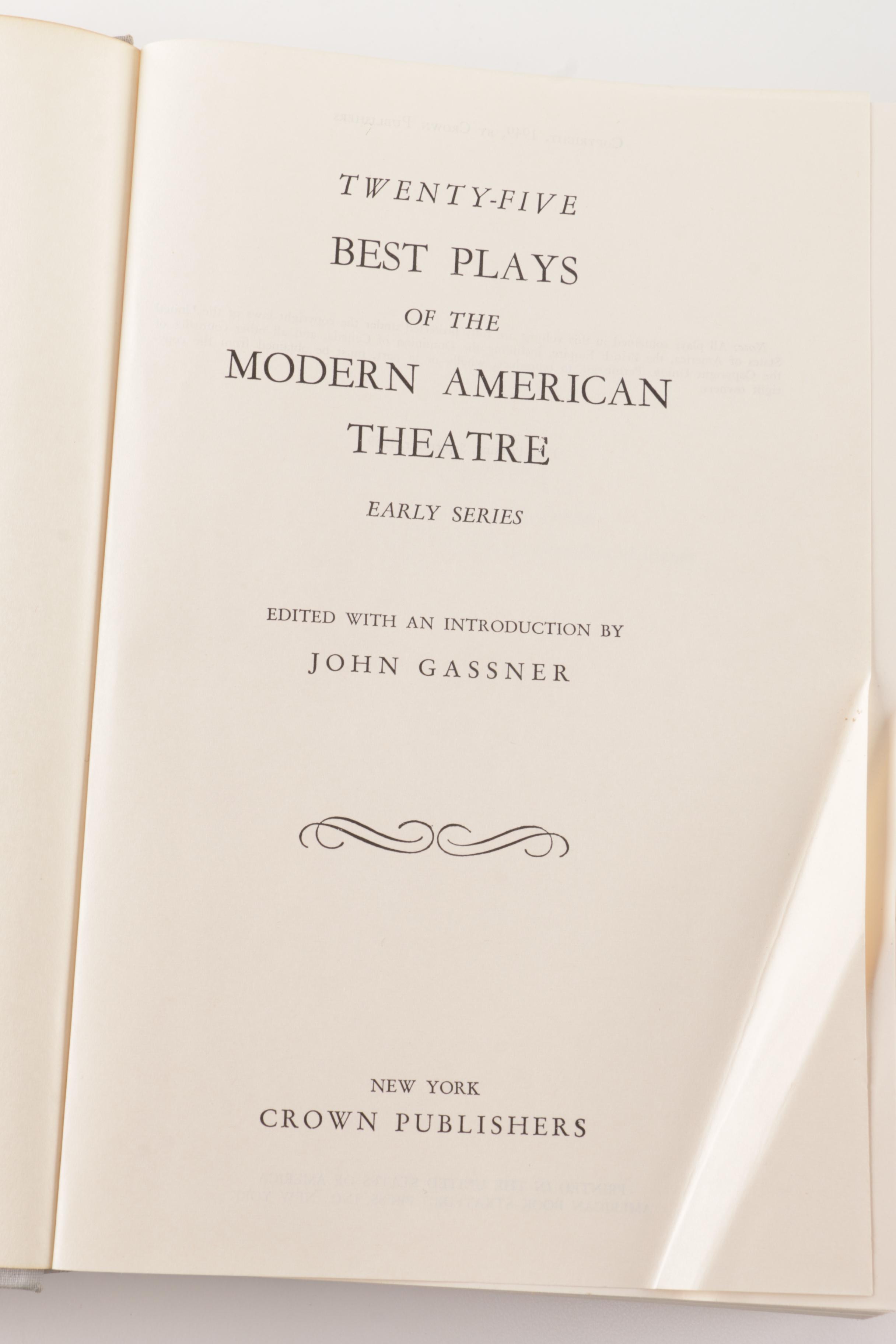 "Best American Plays" by John Gassner Four Volume Set