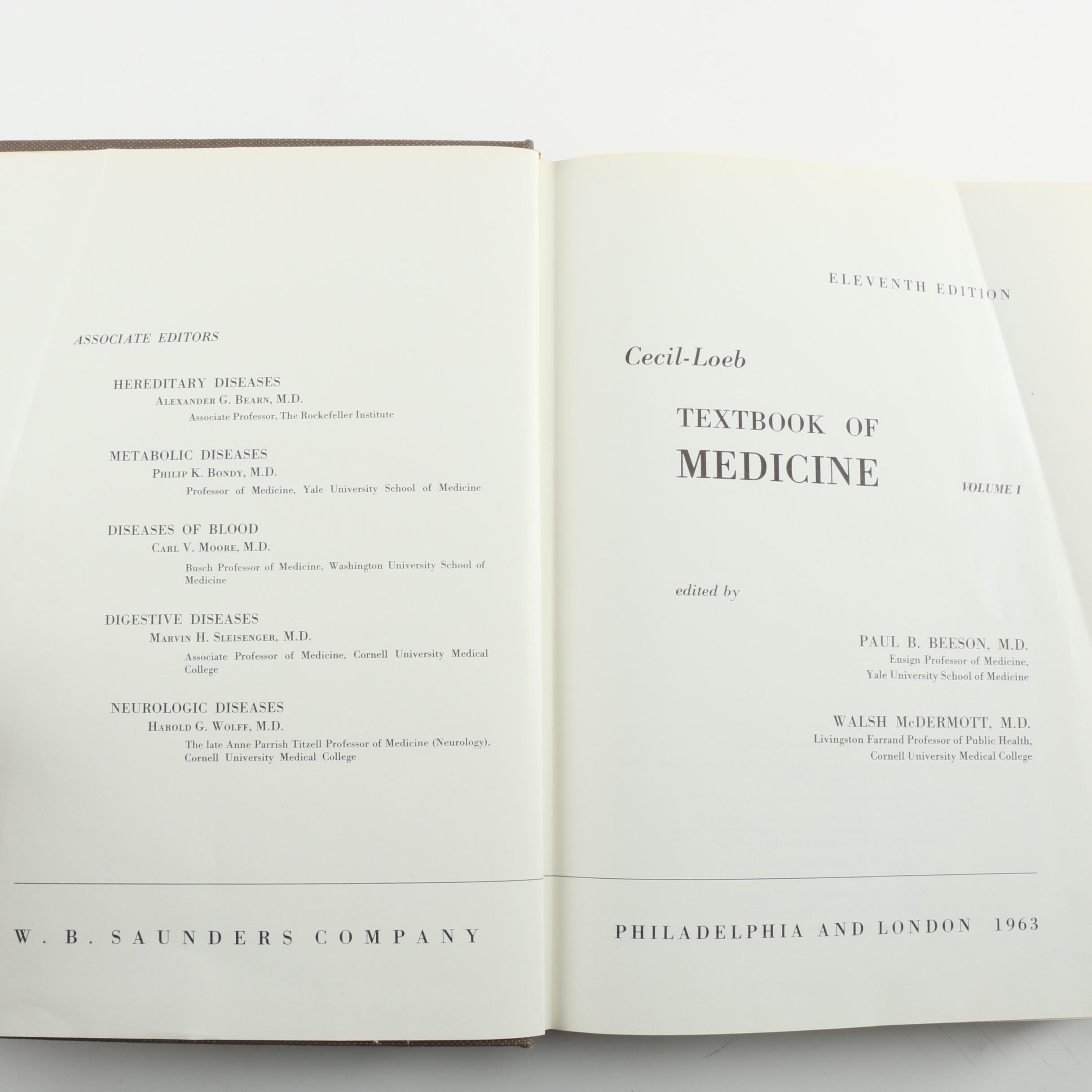 1963 "Cecil-Loeb Textbook of Medicine" by Beeson & McDermott Volumes I & II