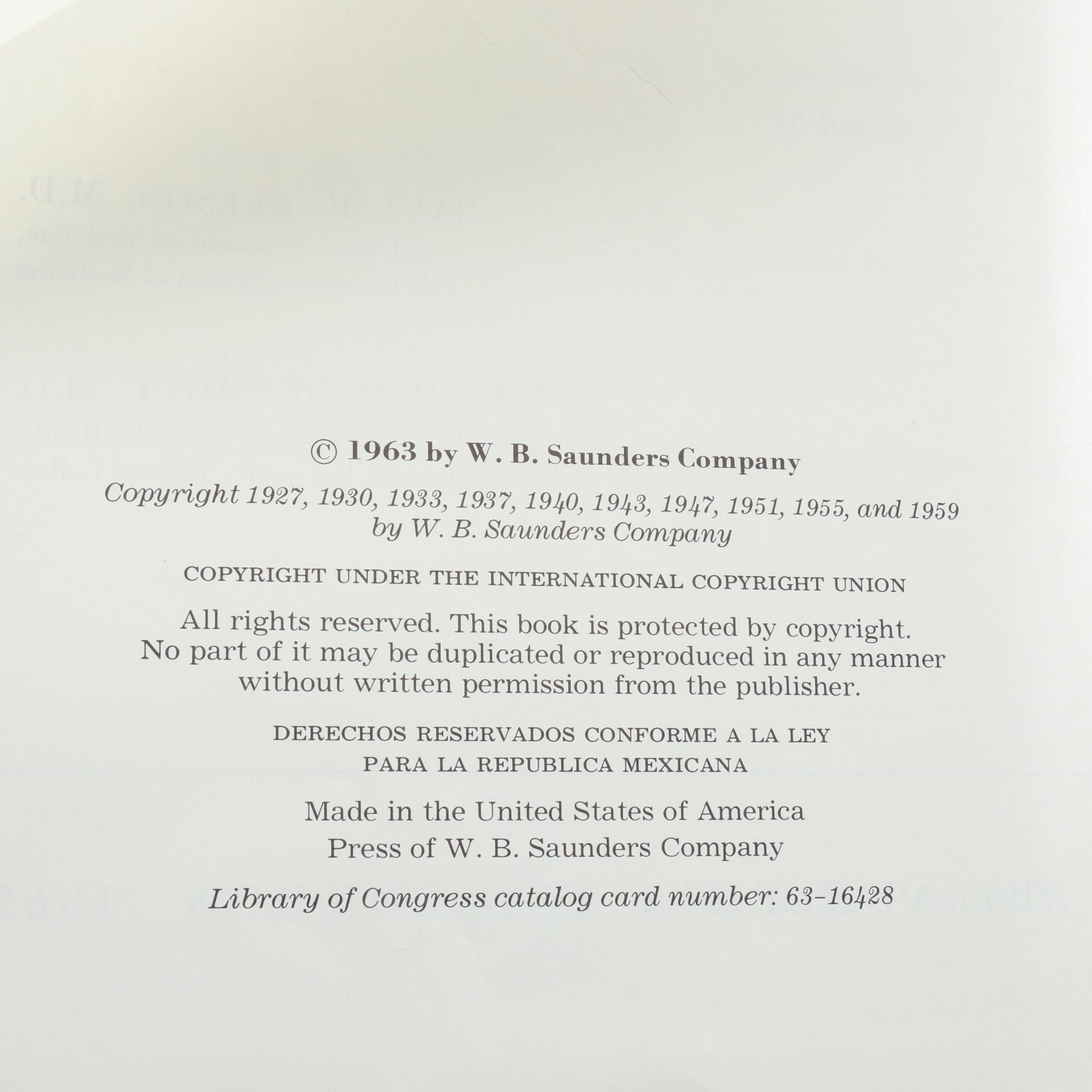 1963 "Cecil-Loeb Textbook of Medicine" by Beeson & McDermott Volumes I & II