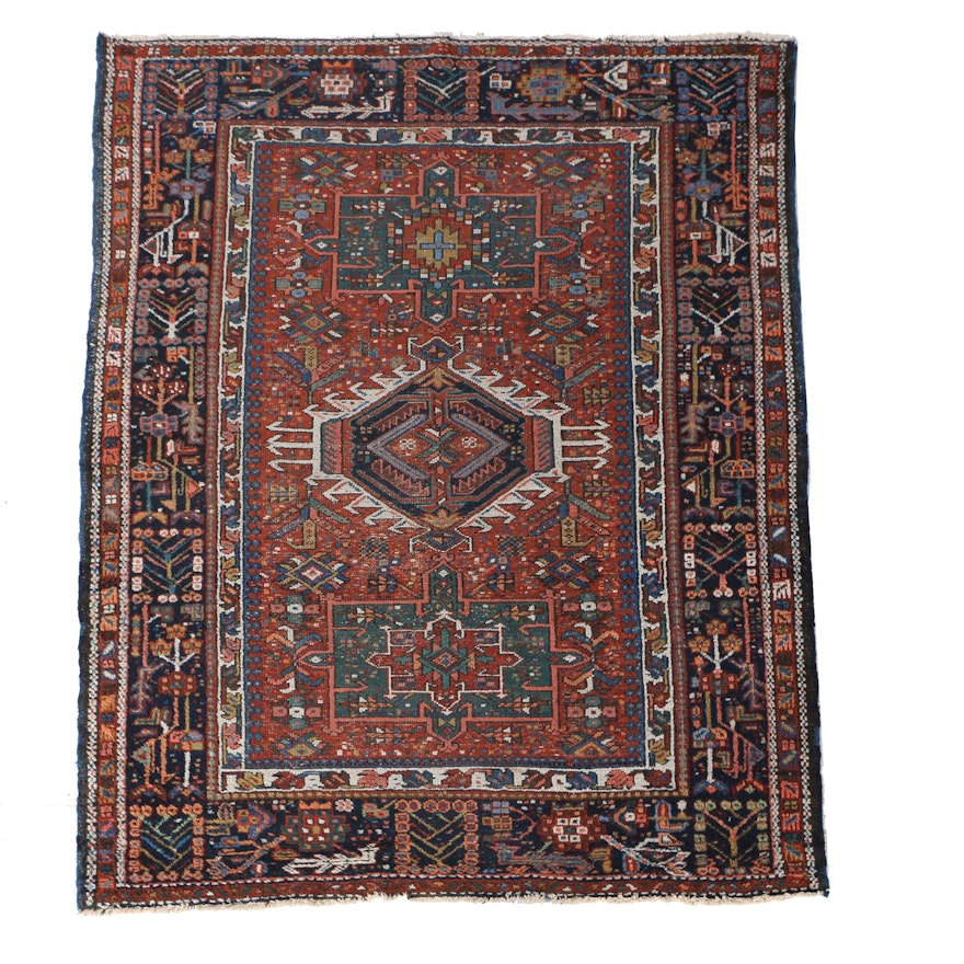 Vintage Hand-Knotted Karaja Area Rug