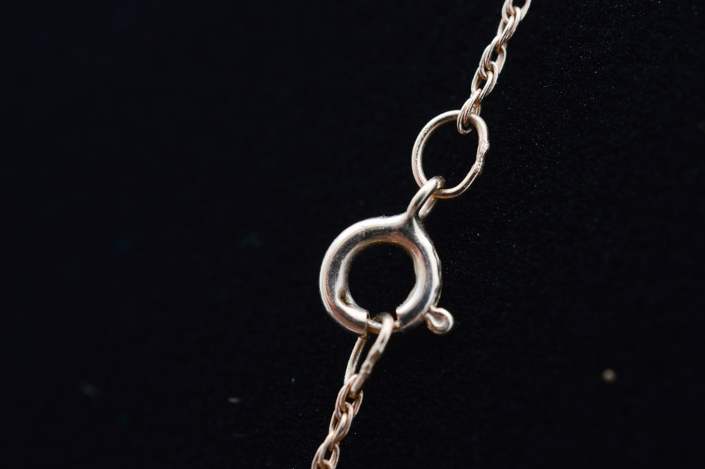 10K Yellow and White Gold Ribbon Pendant and Chain