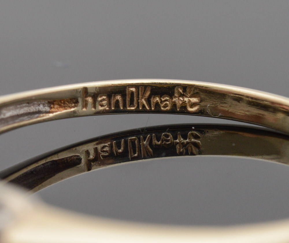 Vintage 14K Yellow Gold Diamond Engagement Ring by hanDKraft