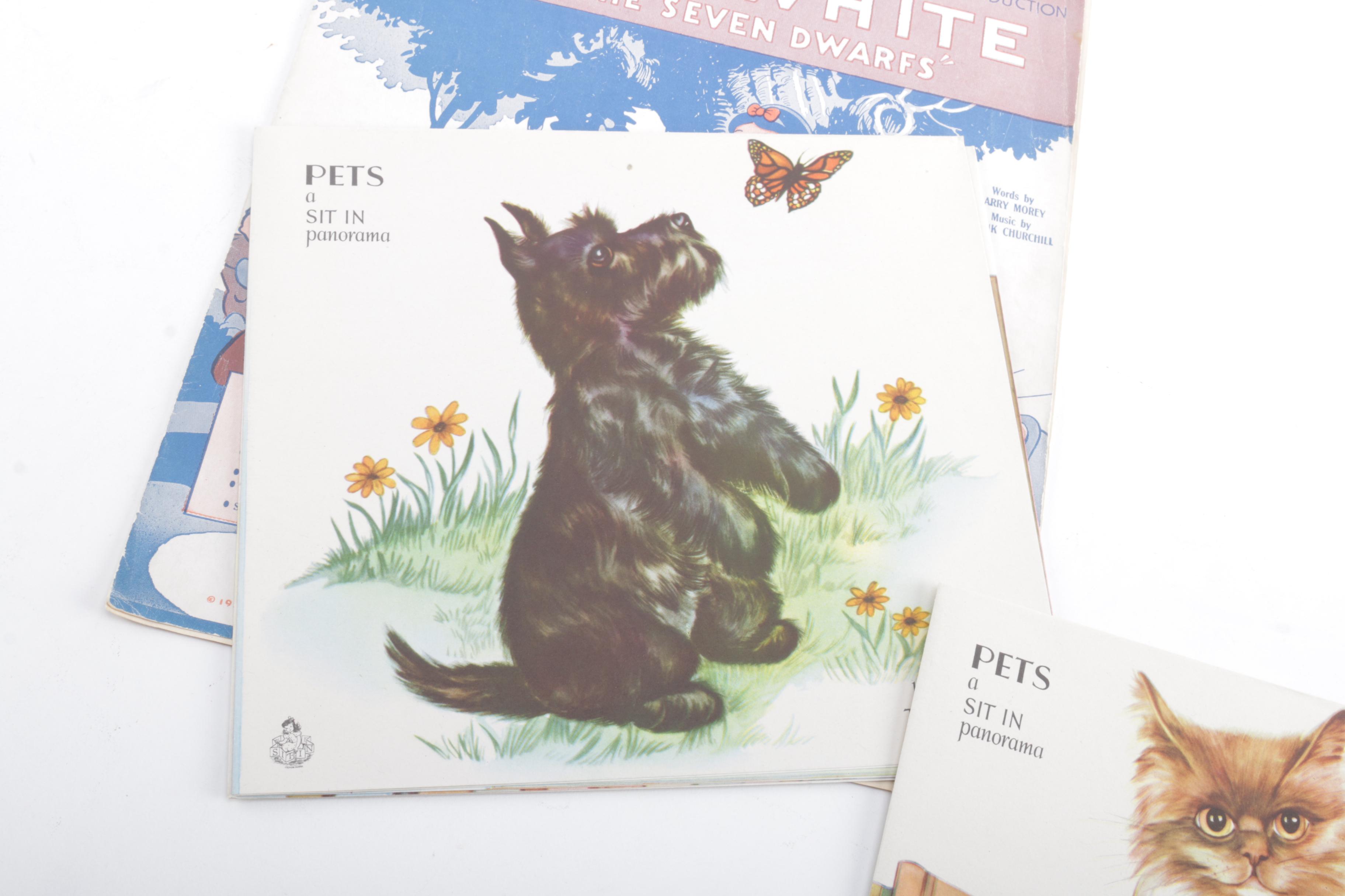 1937 "Whistle While You Work" Sheet Music and Children's Picture Books