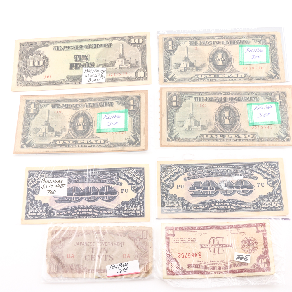 Eight Banknotes from the Philippines