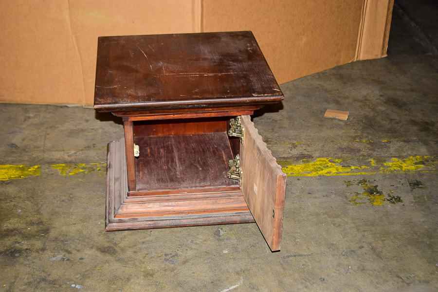 Vintage Cherry Storage Pedestal Tables