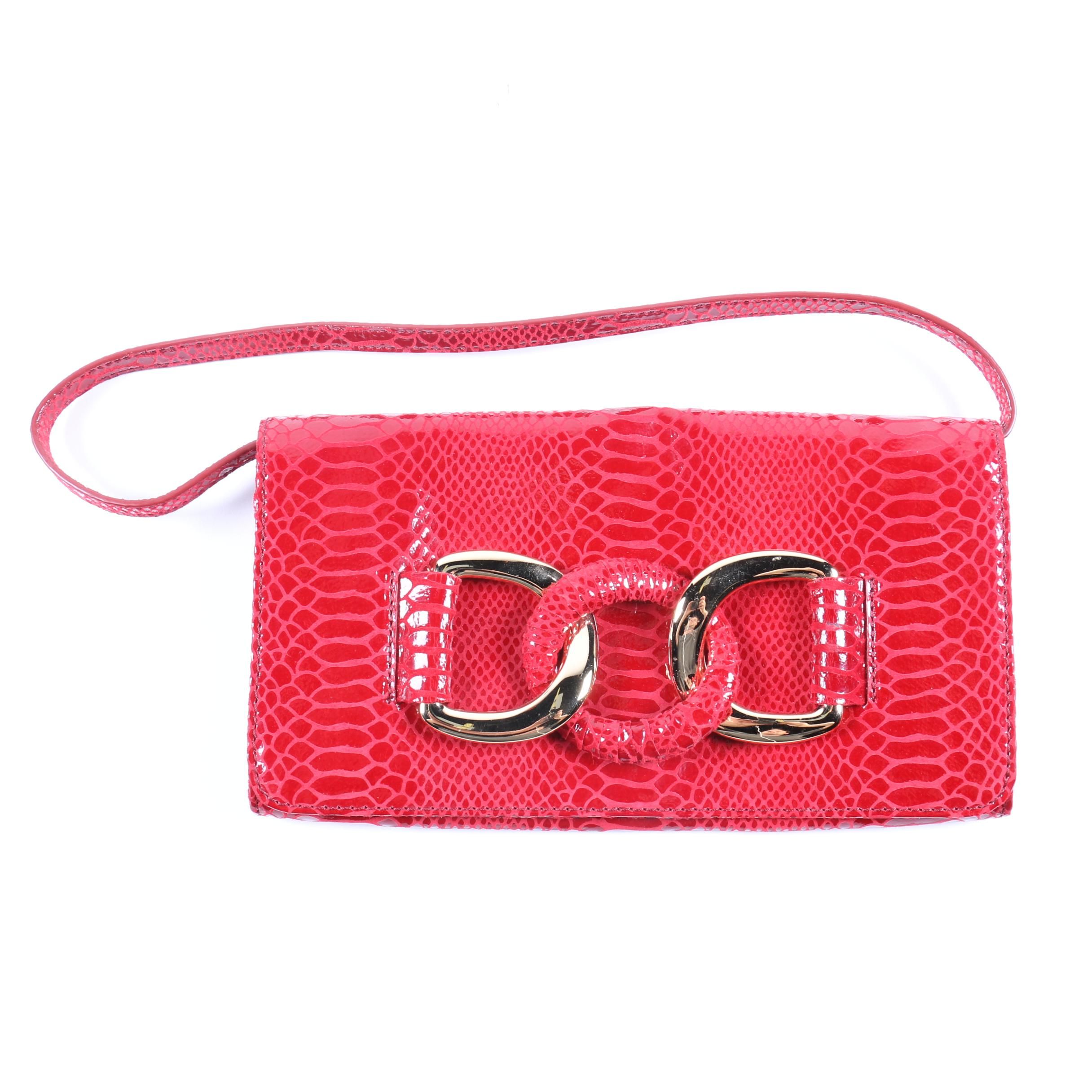 MICHAEL Michael Kors Red Faux Snakeskin