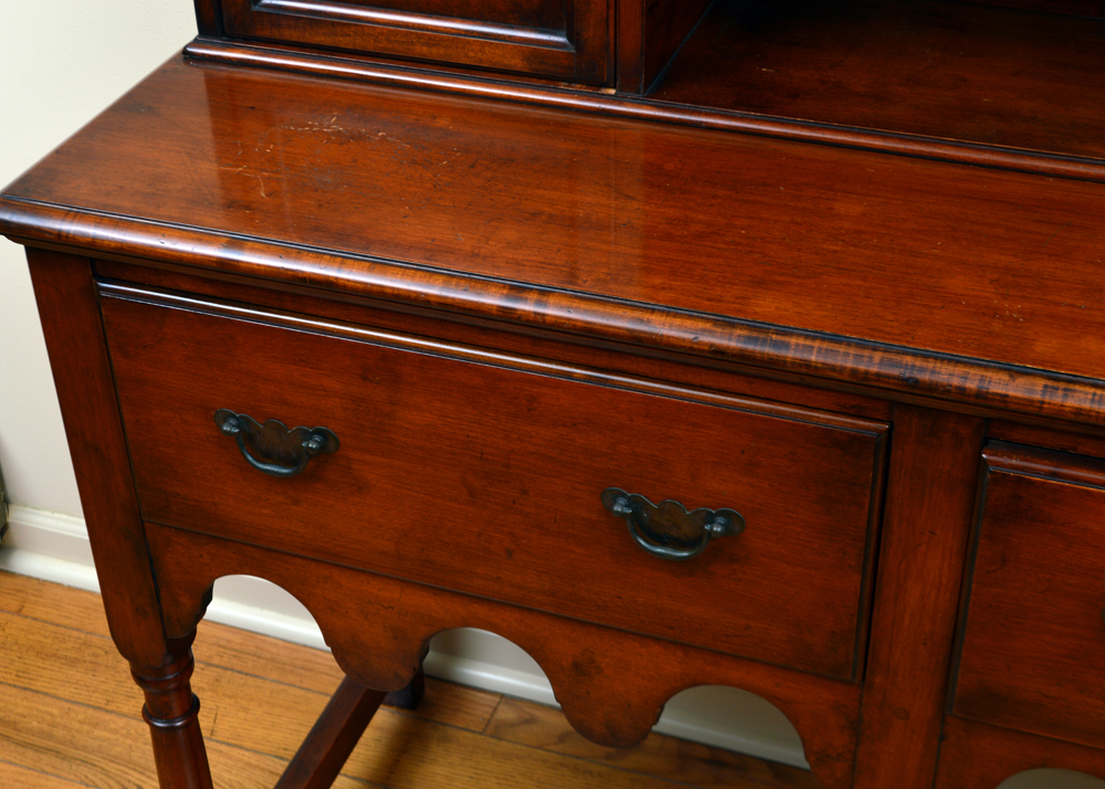 Vintage Jacobean Revival Inspired Display Cabinet on Buffet