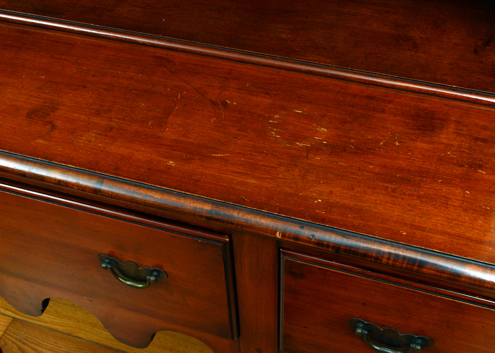 Vintage Jacobean Revival Inspired Display Cabinet on Buffet