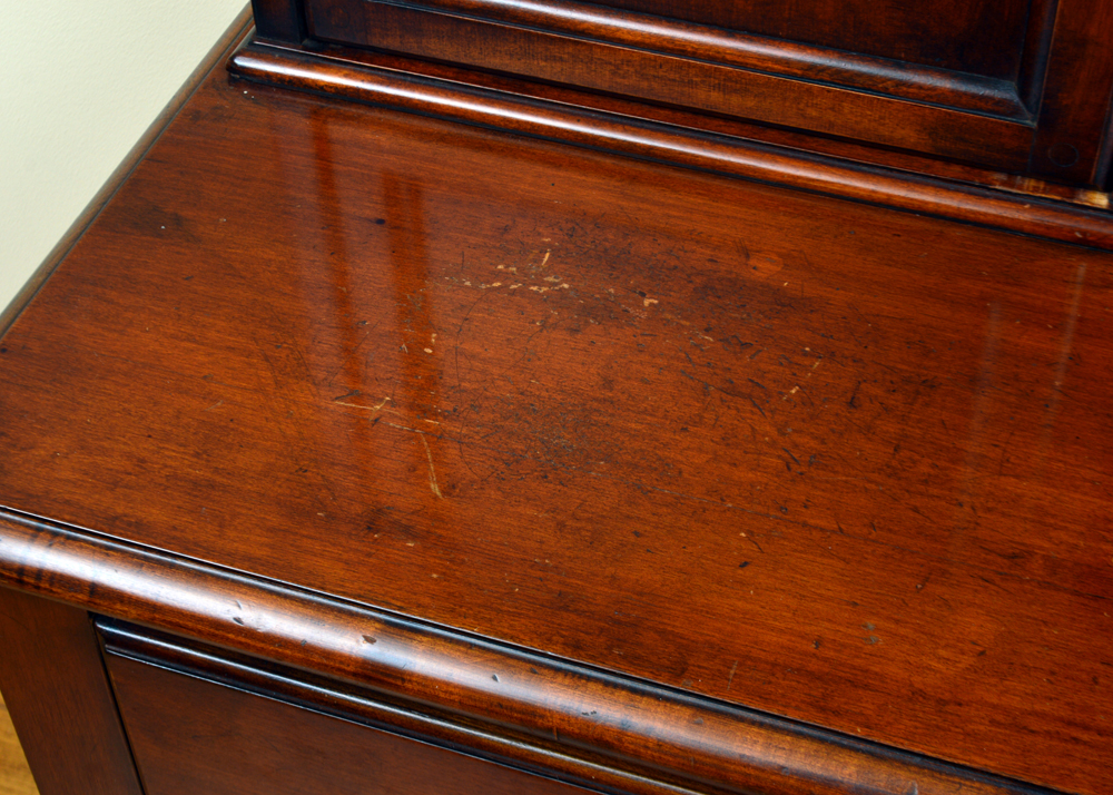 Vintage Jacobean Revival Inspired Display Cabinet on Buffet