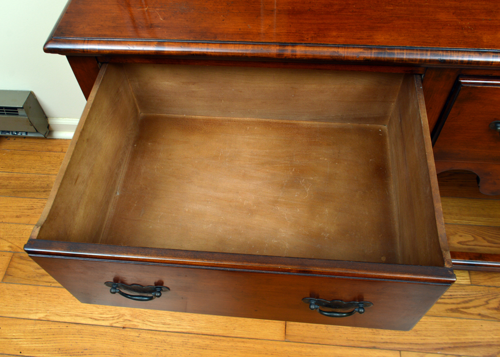 Vintage Jacobean Revival Inspired Display Cabinet on Buffet