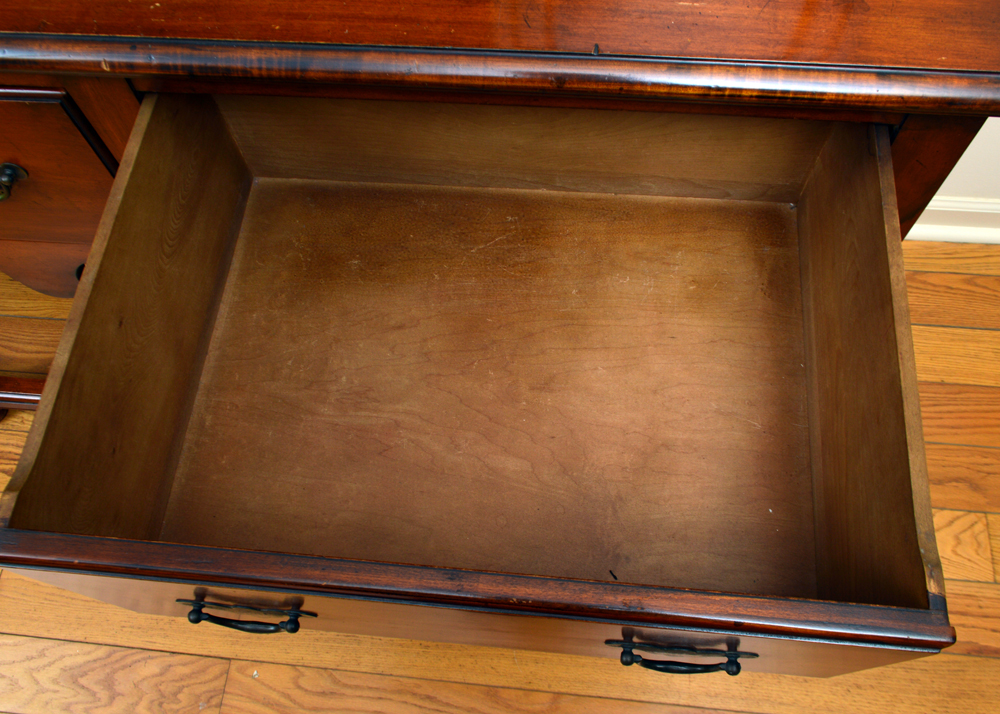 Vintage Jacobean Revival Inspired Display Cabinet on Buffet