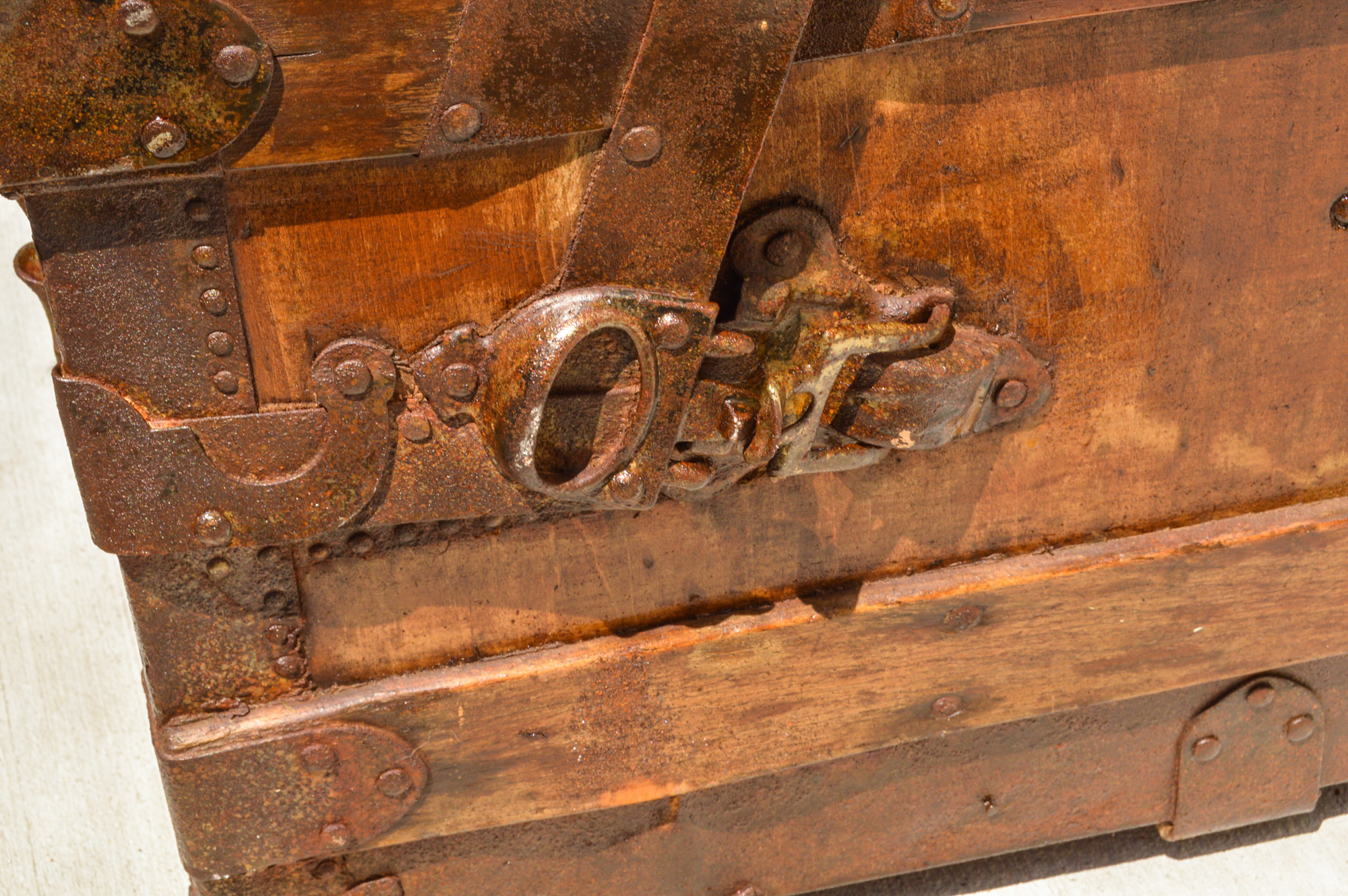 Antique Straight Back Dresser Style Steamer Trunk, Circa Late 19th C