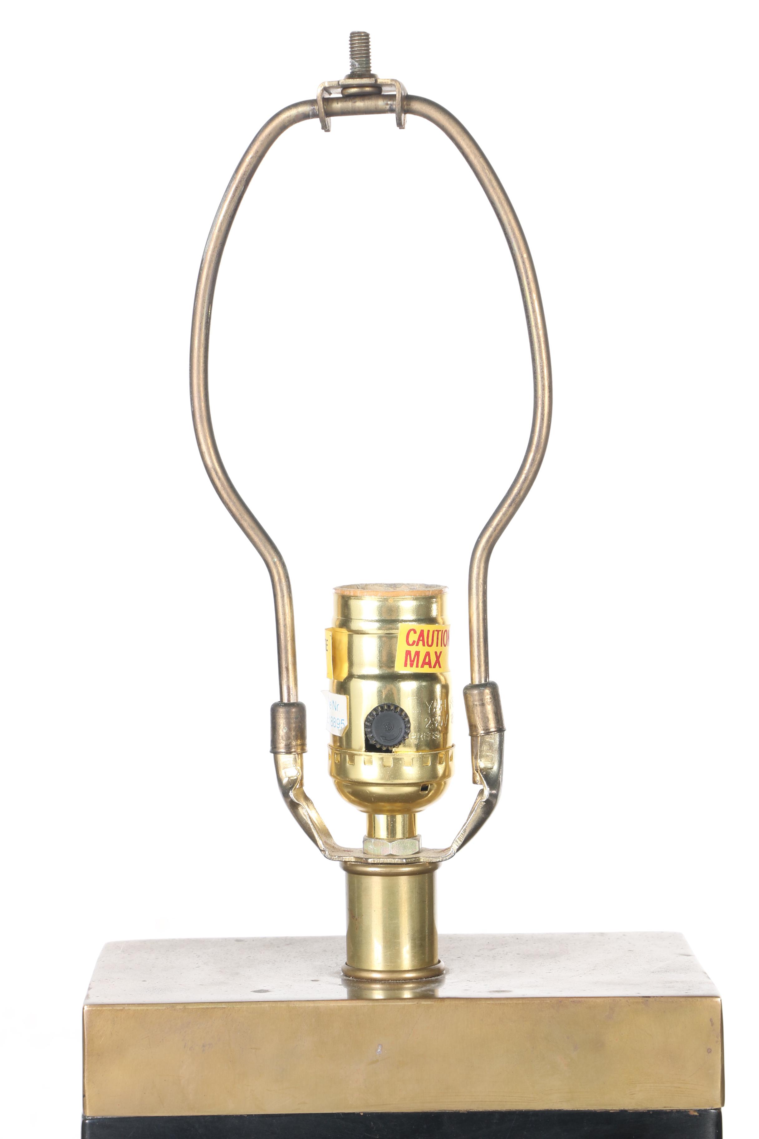 Metal Table Lamp with Striped Shade